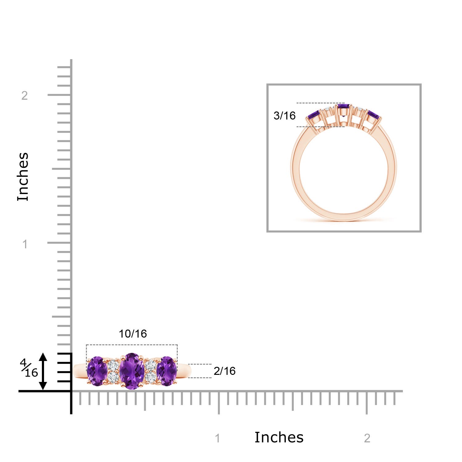 AAAA - Amethyst / 1.14 CT / 14 KT Rose Gold