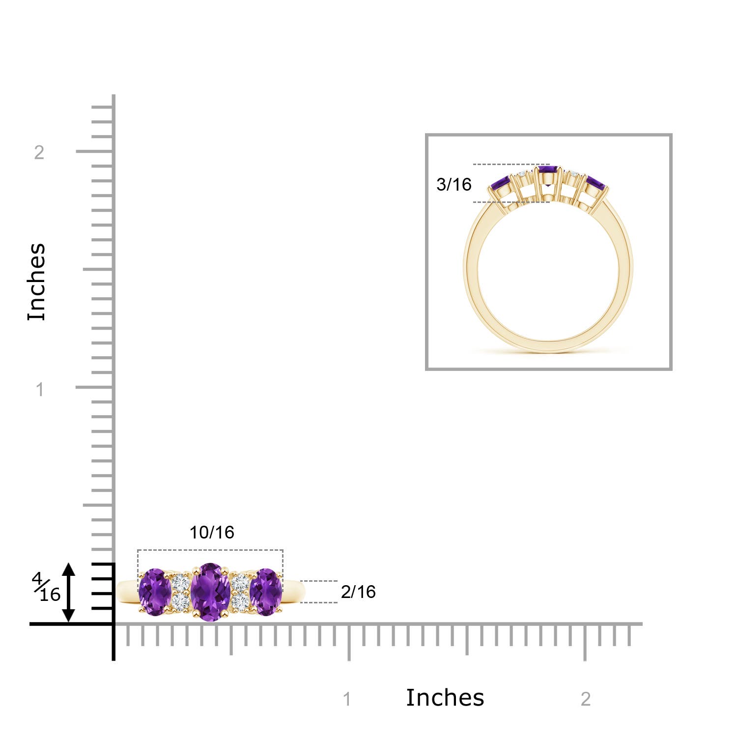 AAAA - Amethyst / 1.14 CT / 14 KT Yellow Gold