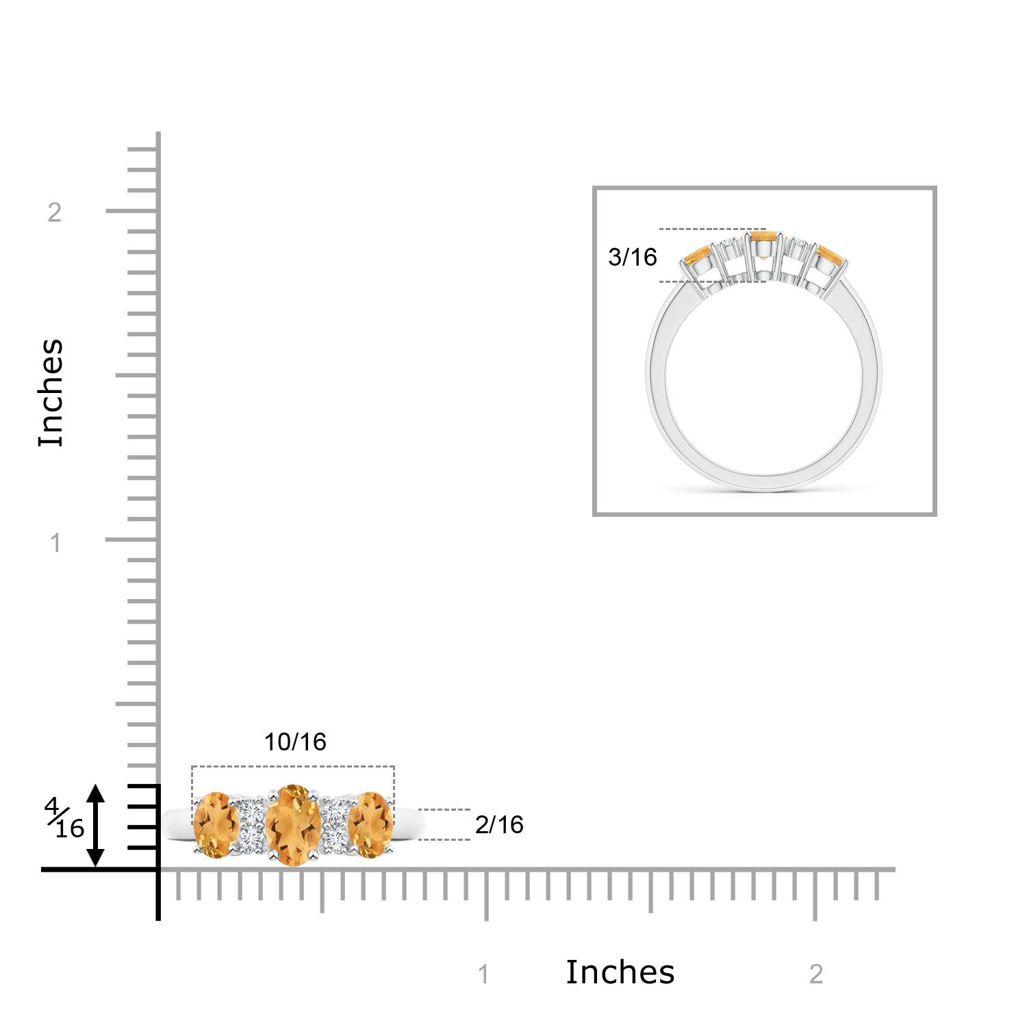 A - Citrine / 1.14 CT / 14 KT White Gold