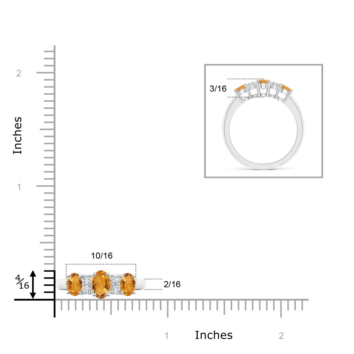 AA - Citrine / 1.14 CT / 14 KT White Gold