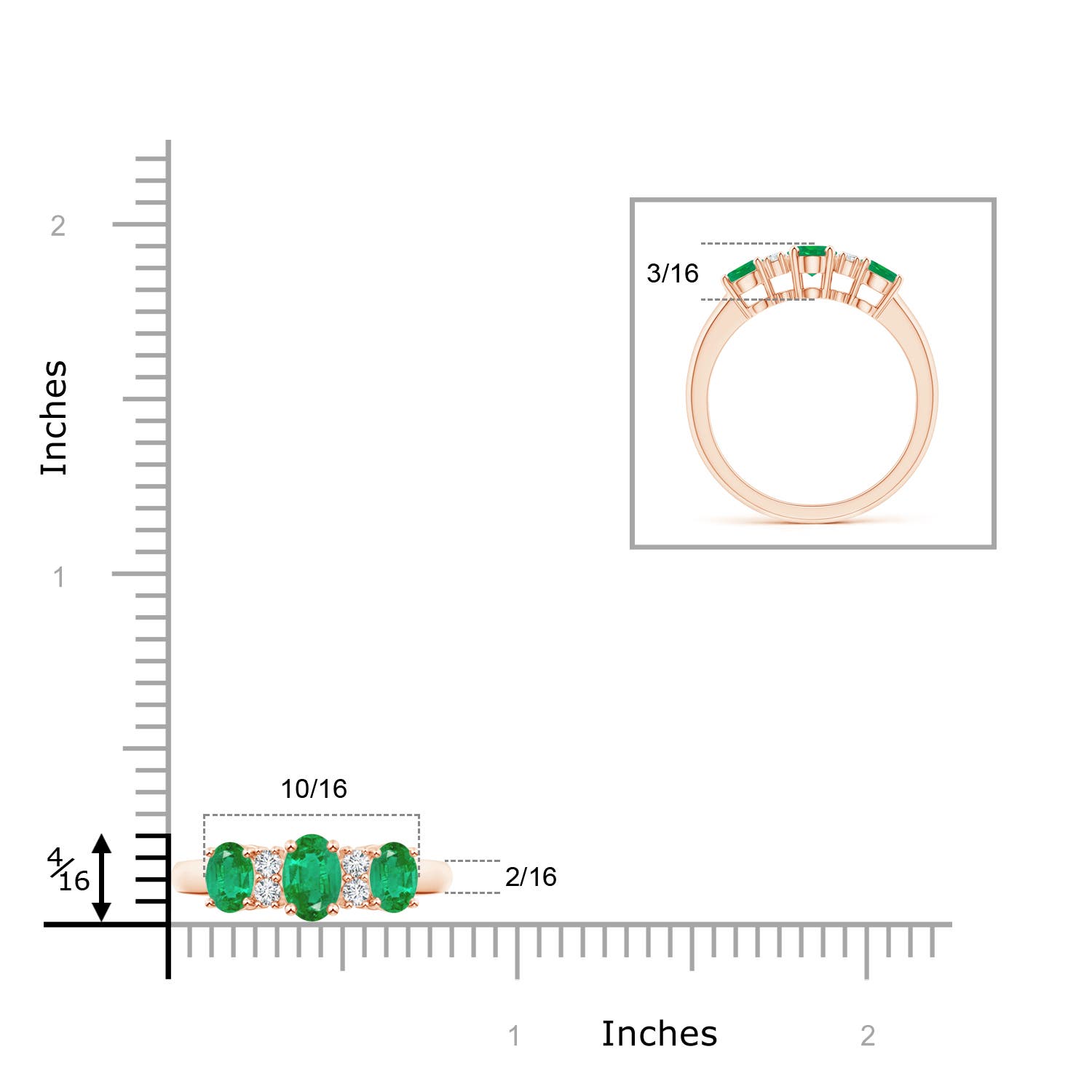 AA - Emerald / 1.14 CT / 14 KT Rose Gold