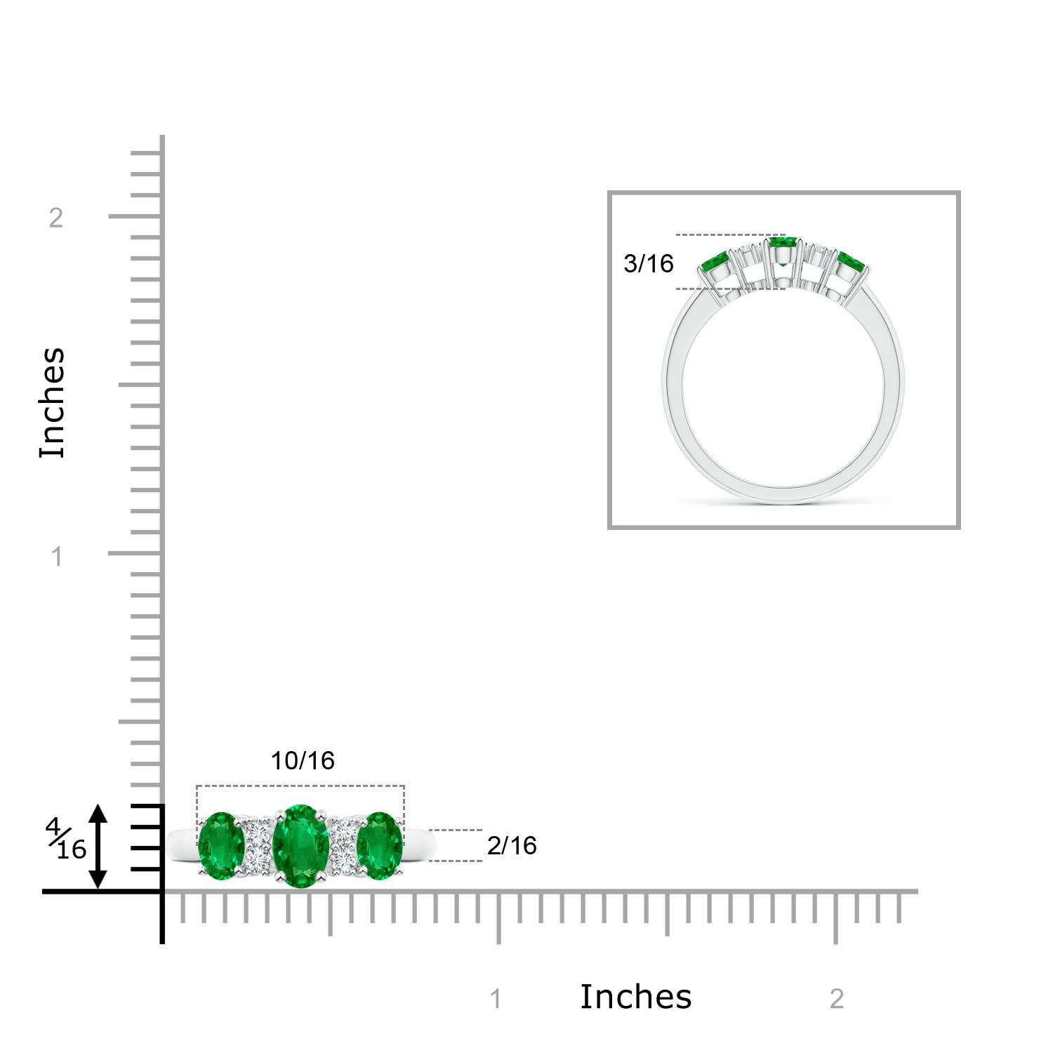 AAAA - Emerald / 1.14 CT / 14 KT White Gold