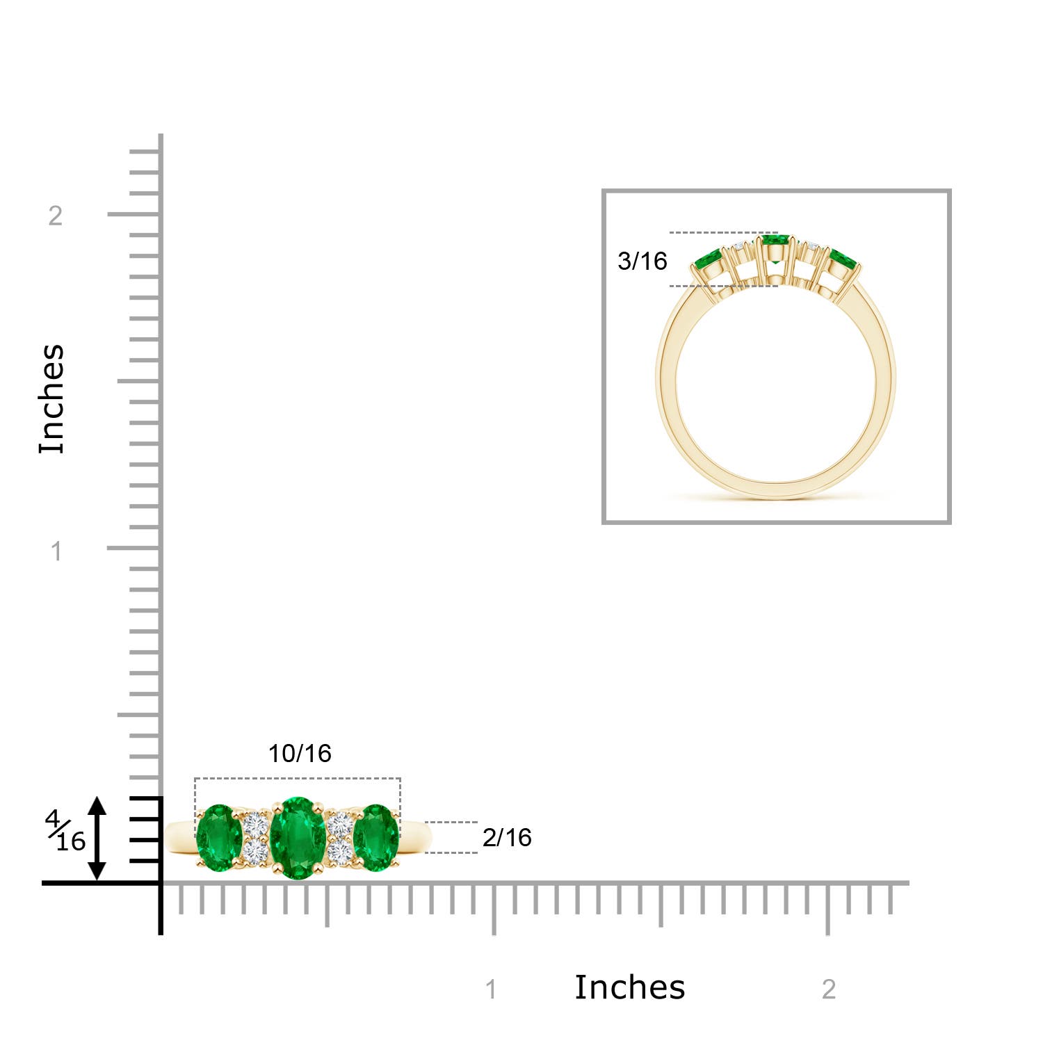 AAAA - Emerald / 1.14 CT / 14 KT Yellow Gold