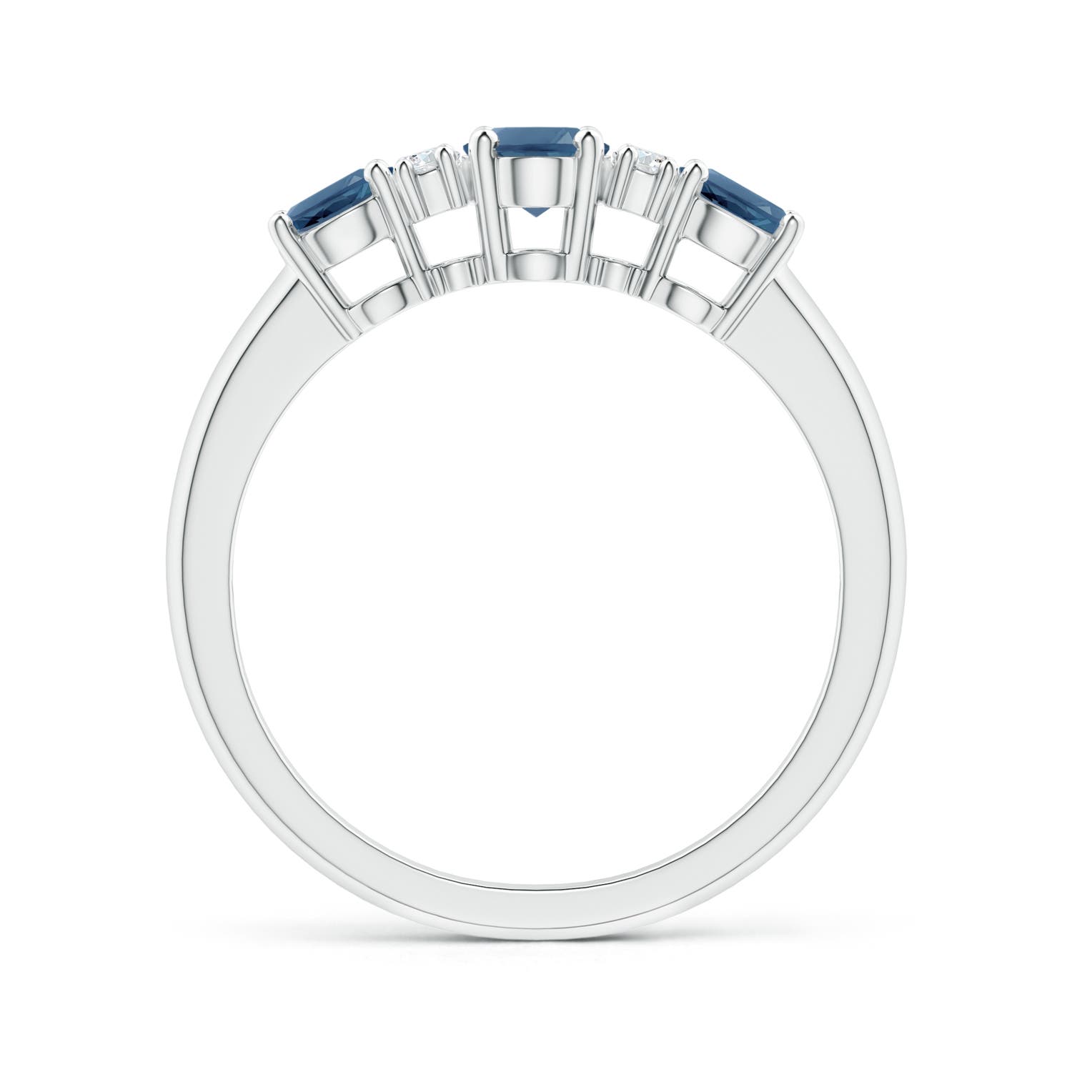 A - London Blue Topaz / 1.42 CT / 14 KT White Gold