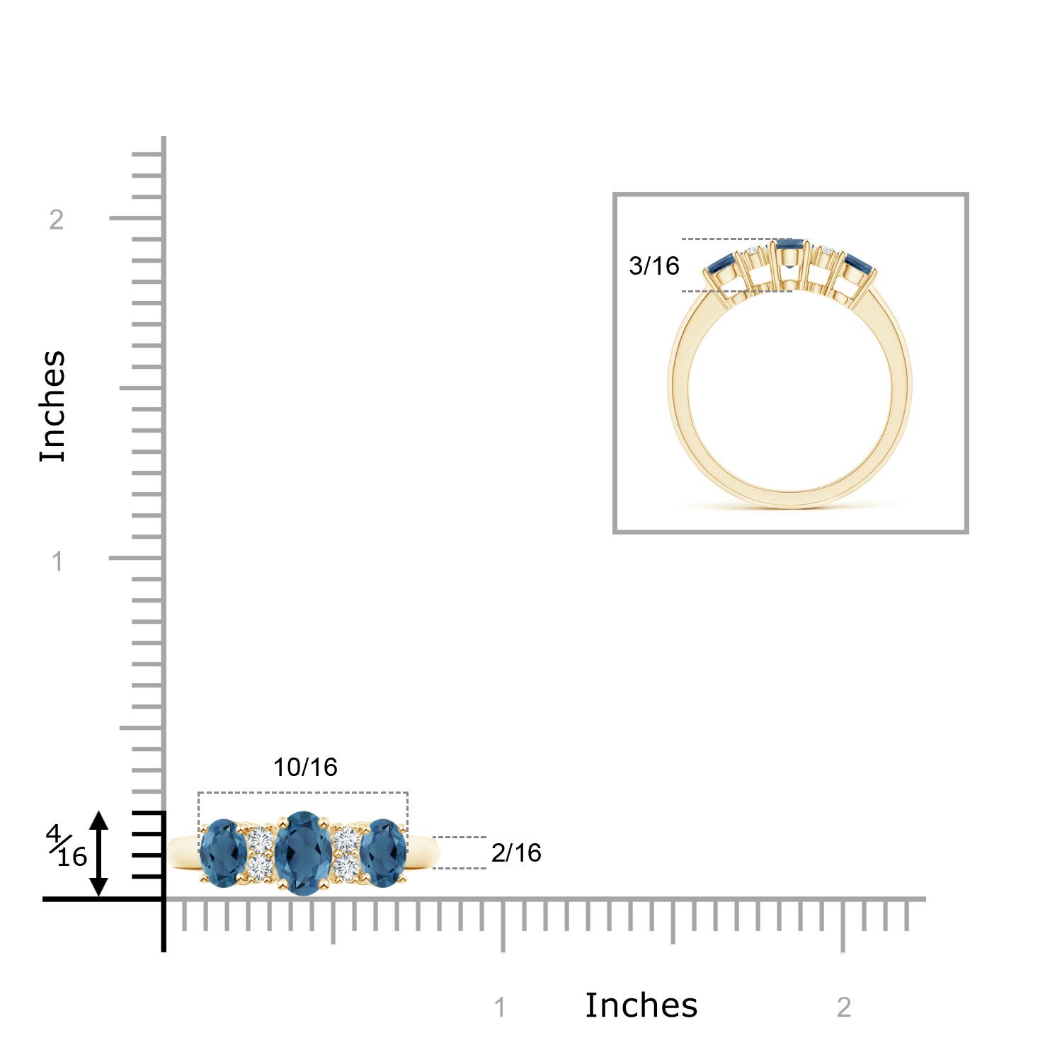 A - London Blue Topaz / 1.42 CT / 14 KT Yellow Gold