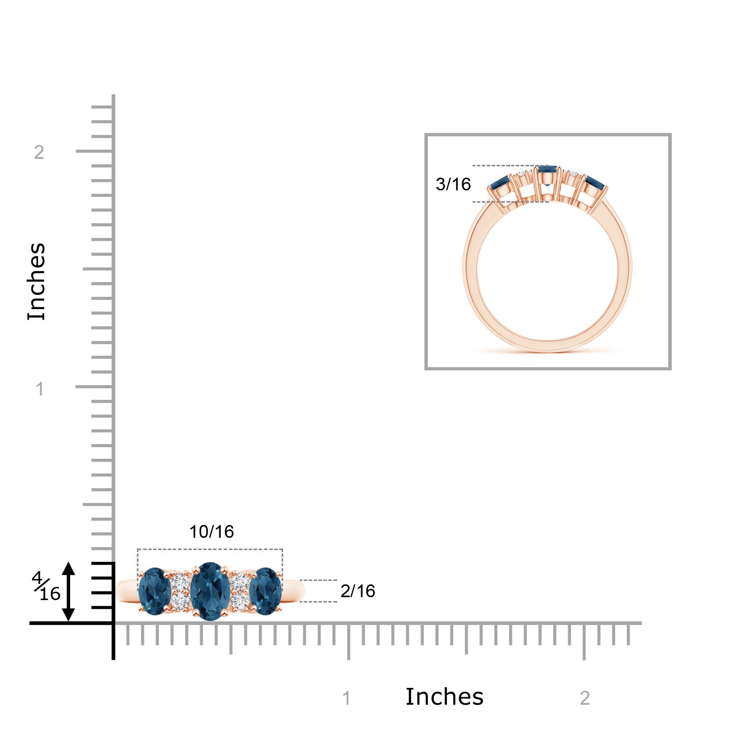 AA - London Blue Topaz / 1.42 CT / 14 KT Rose Gold