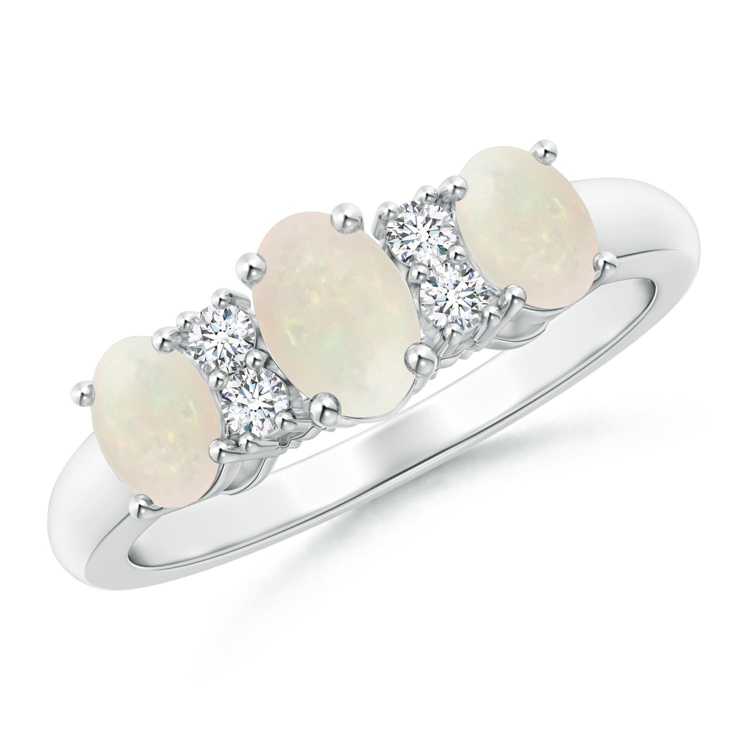 A - Opal / 0.88 CT / 14 KT White Gold