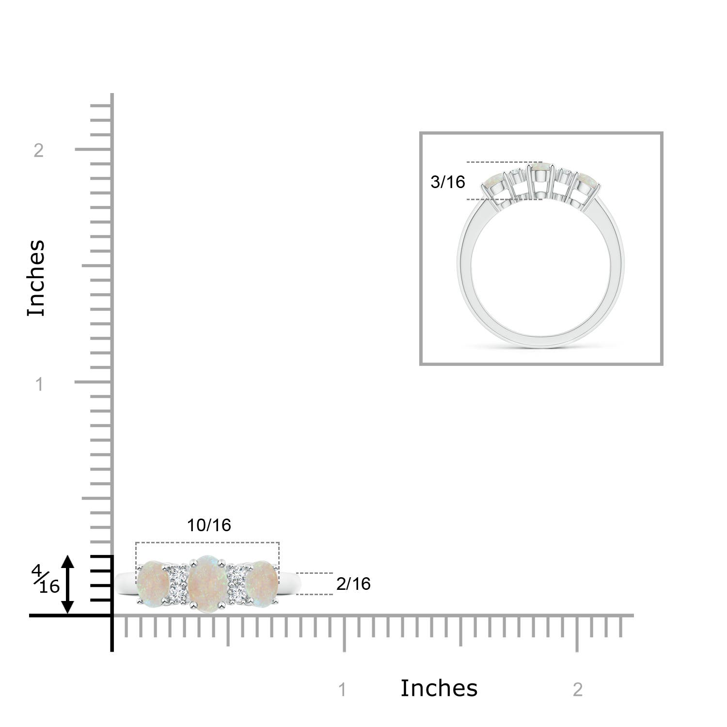 AA - Opal / 0.88 CT / 14 KT White Gold