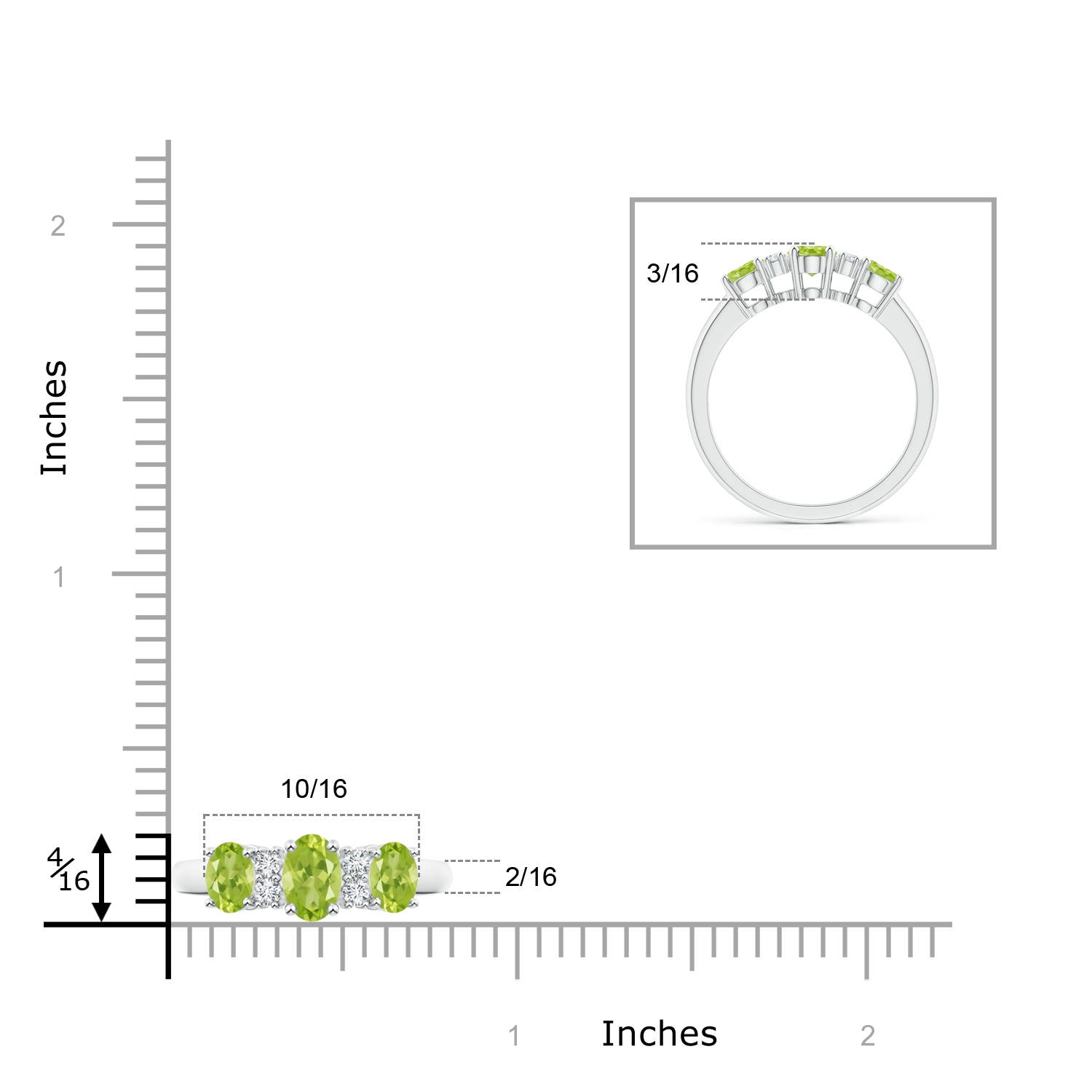 AA - Peridot / 1.32 CT / 14 KT White Gold