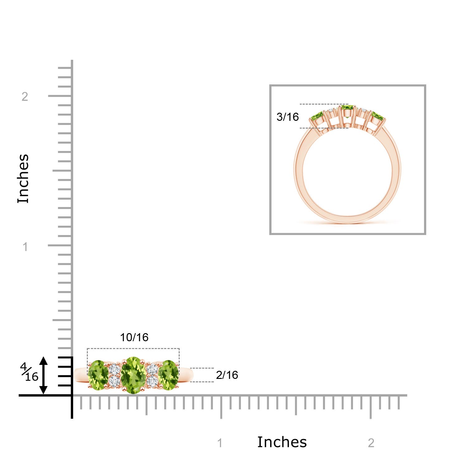 AAA - Peridot / 1.32 CT / 14 KT Rose Gold