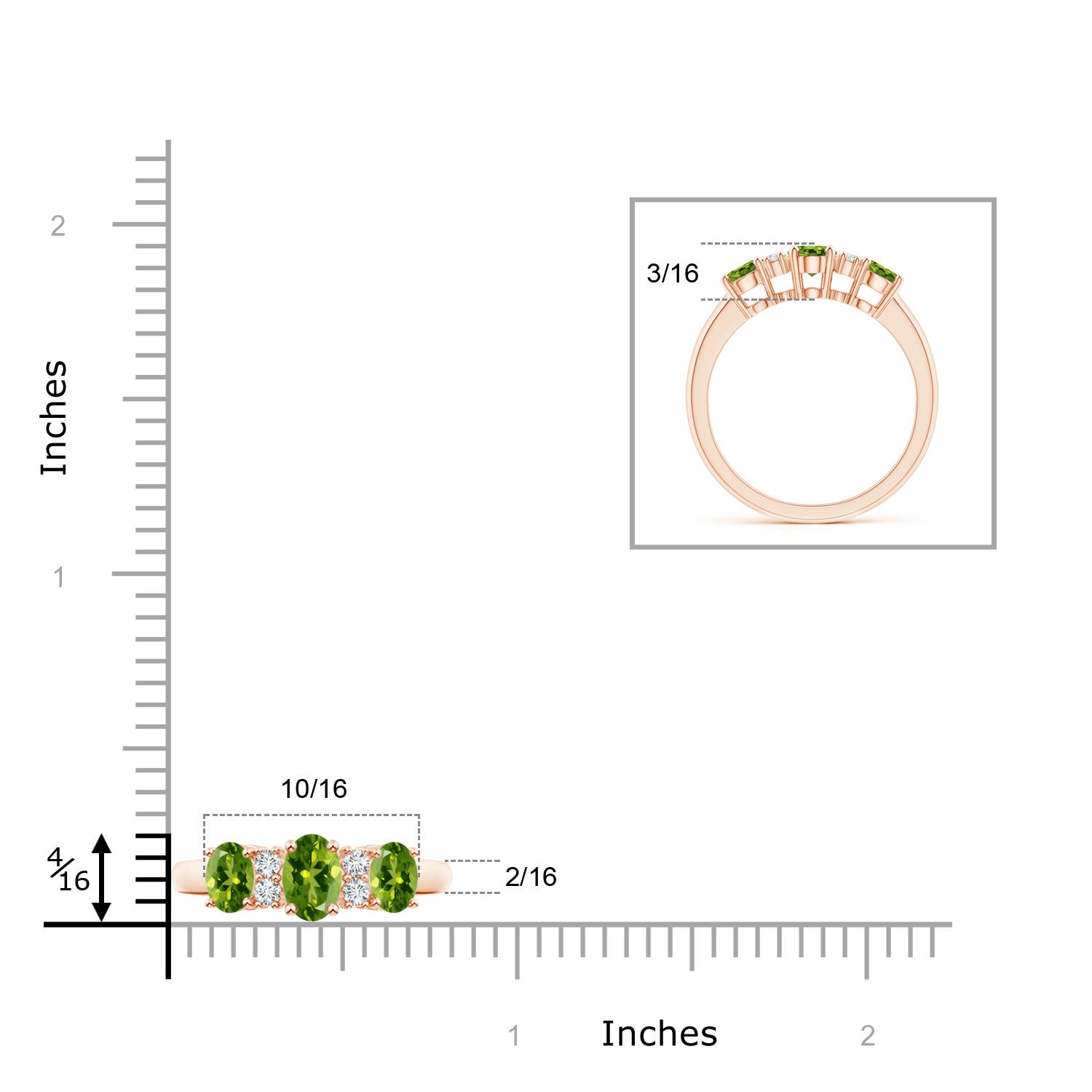 AAAA - Peridot / 1.32 CT / 14 KT Rose Gold