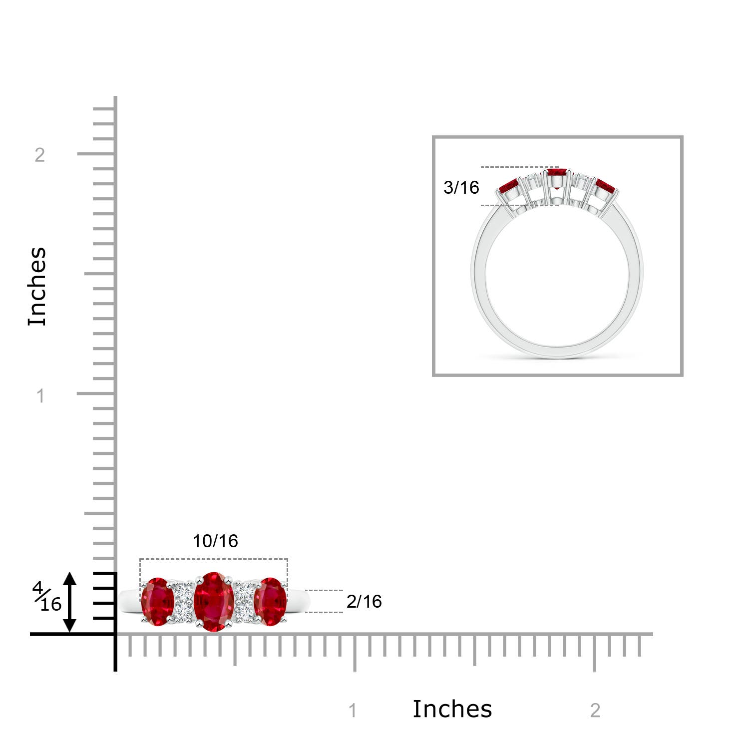 AAA - Ruby / 1.54 CT / 14 KT White Gold