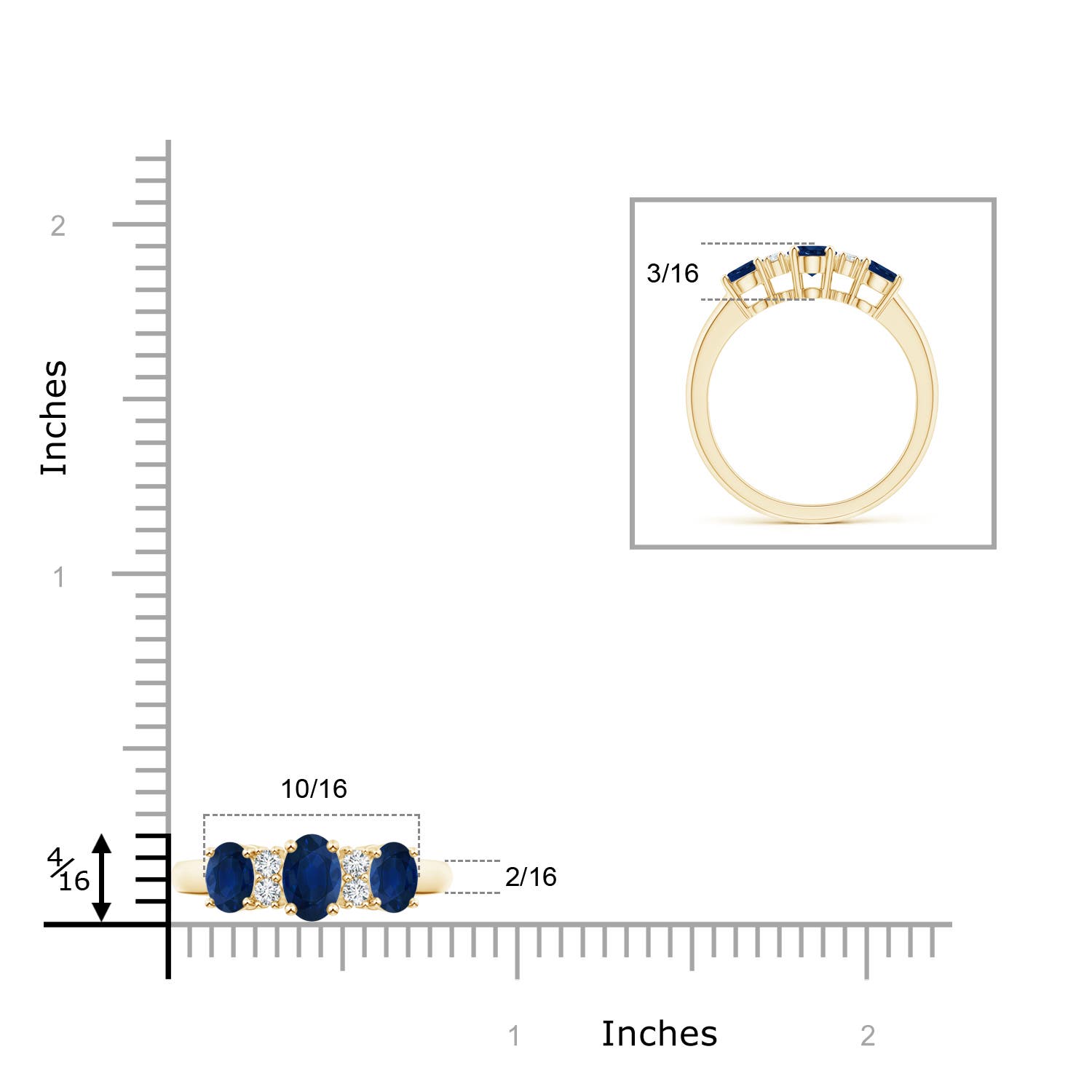 AA - Blue Sapphire / 1.54 CT / 14 KT Yellow Gold