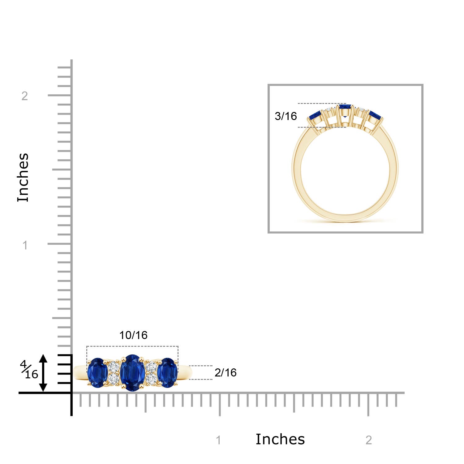 AAA - Blue Sapphire / 1.54 CT / 14 KT Yellow Gold