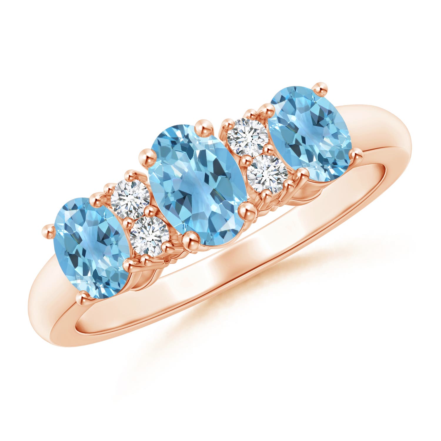 A - Swiss Blue Topaz / 1.42 CT / 14 KT Rose Gold