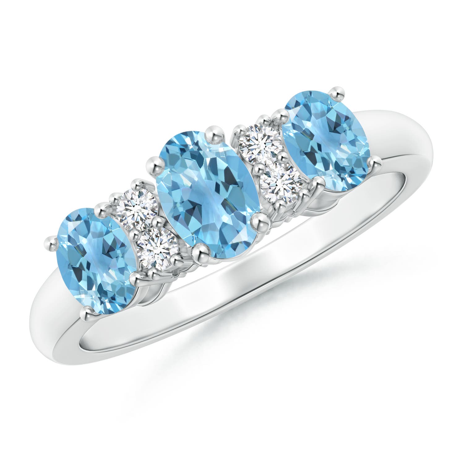 A - Swiss Blue Topaz / 1.42 CT / 14 KT White Gold