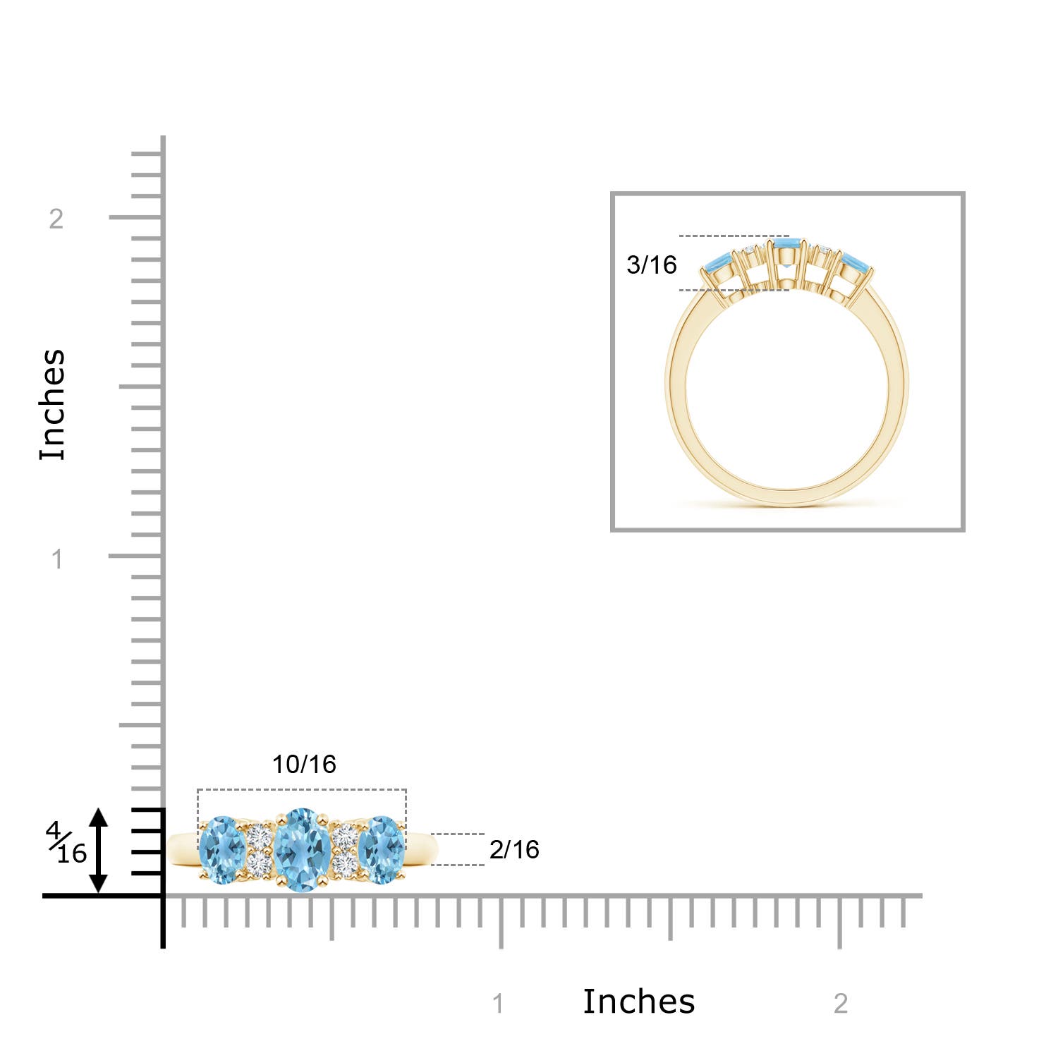 A - Swiss Blue Topaz / 1.42 CT / 14 KT Yellow Gold