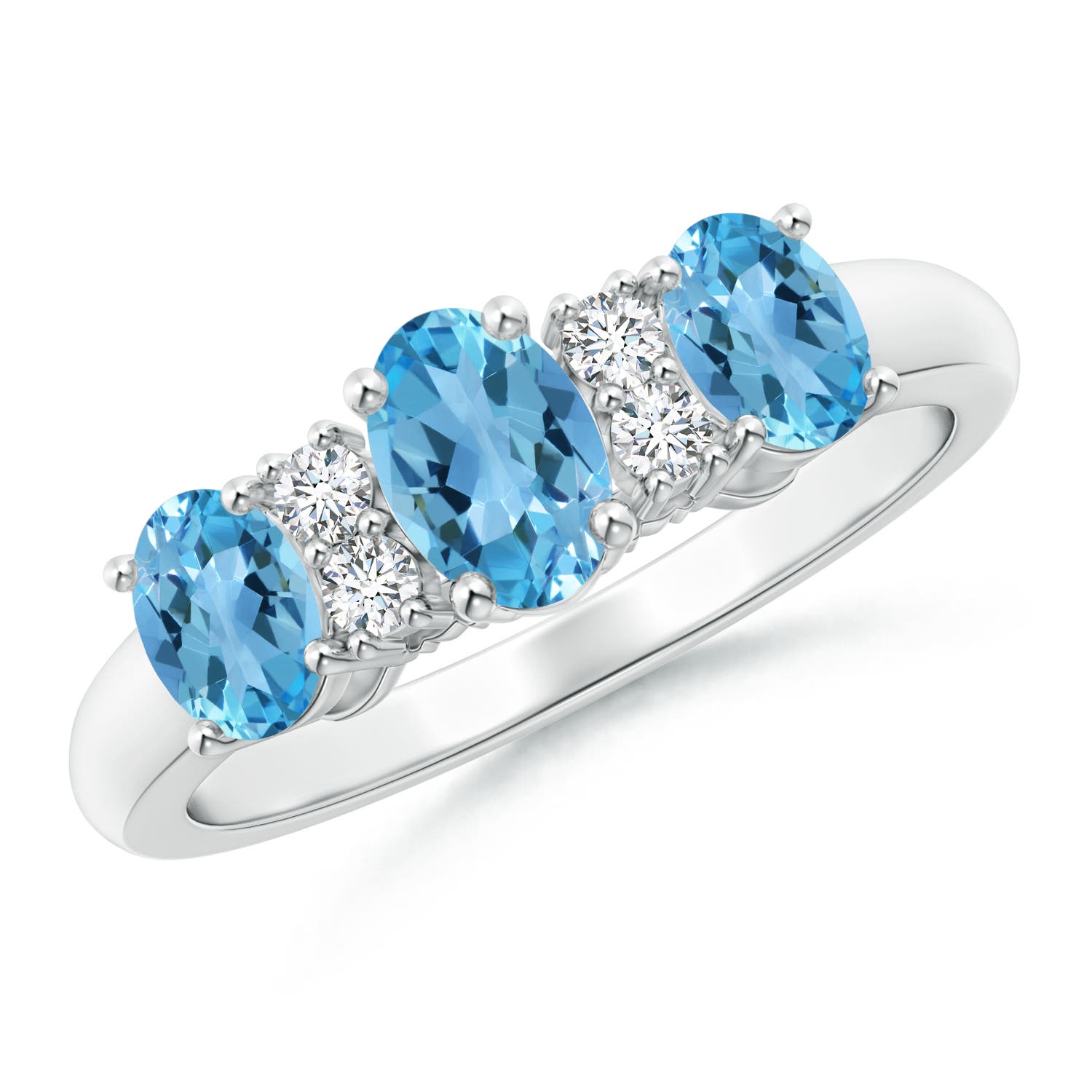 AA - Swiss Blue Topaz / 1.42 CT / 14 KT White Gold