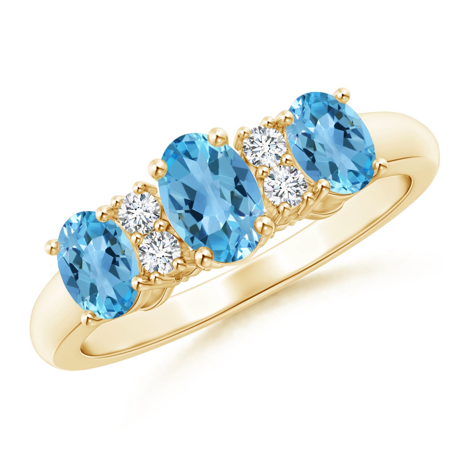 AA - Swiss Blue Topaz / 1.42 CT / 14 KT Yellow Gold