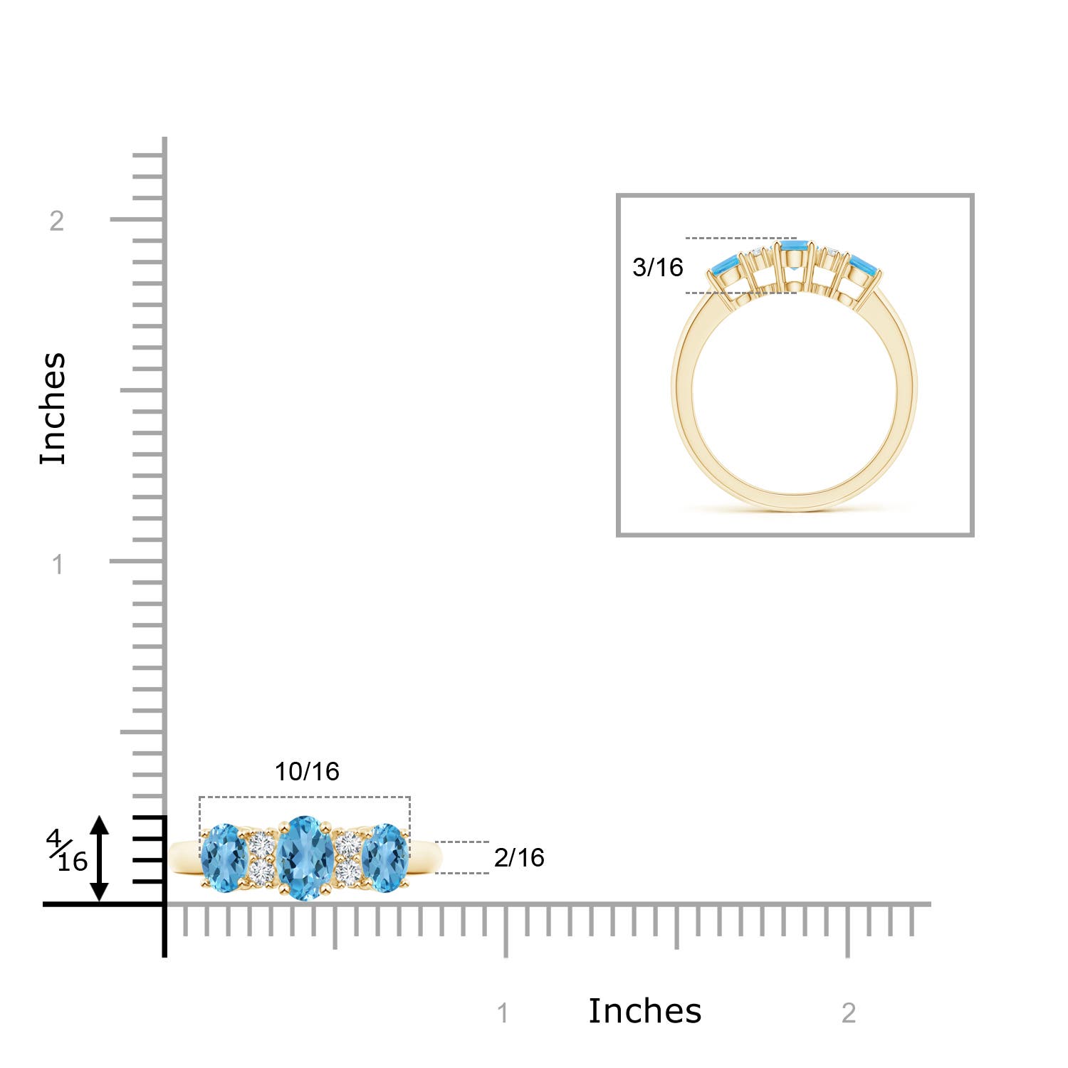 AA - Swiss Blue Topaz / 1.42 CT / 14 KT Yellow Gold