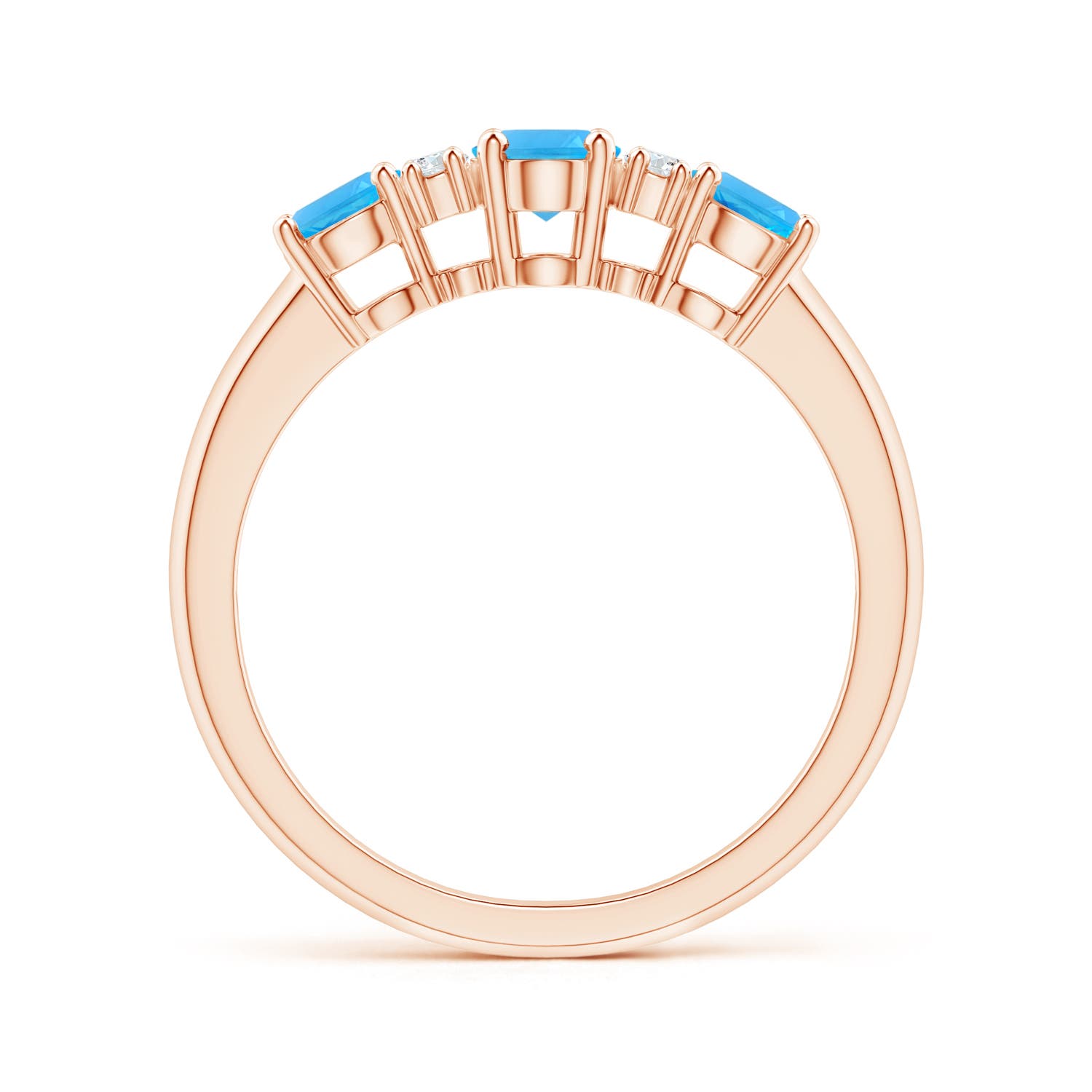 AAA - Swiss Blue Topaz / 1.42 CT / 14 KT Rose Gold