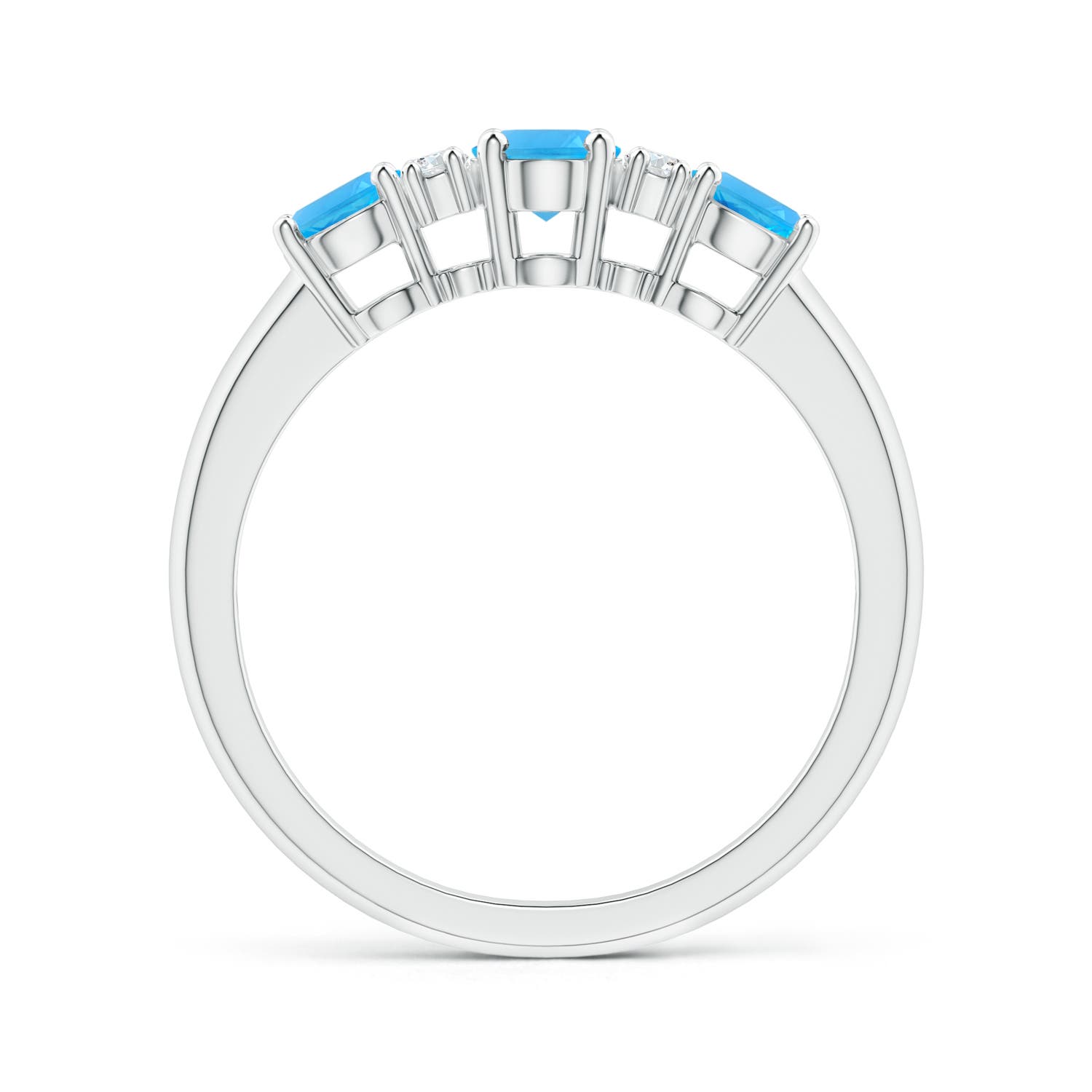 AAA - Swiss Blue Topaz / 1.42 CT / 14 KT White Gold