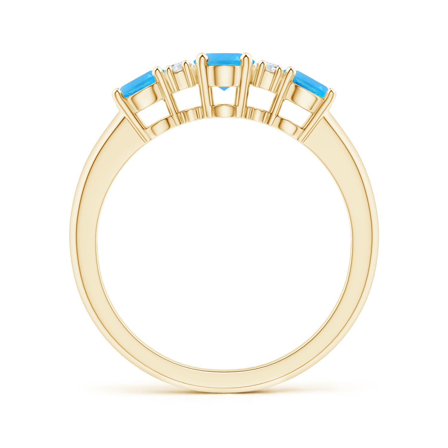 AAA - Swiss Blue Topaz / 1.42 CT / 14 KT Yellow Gold