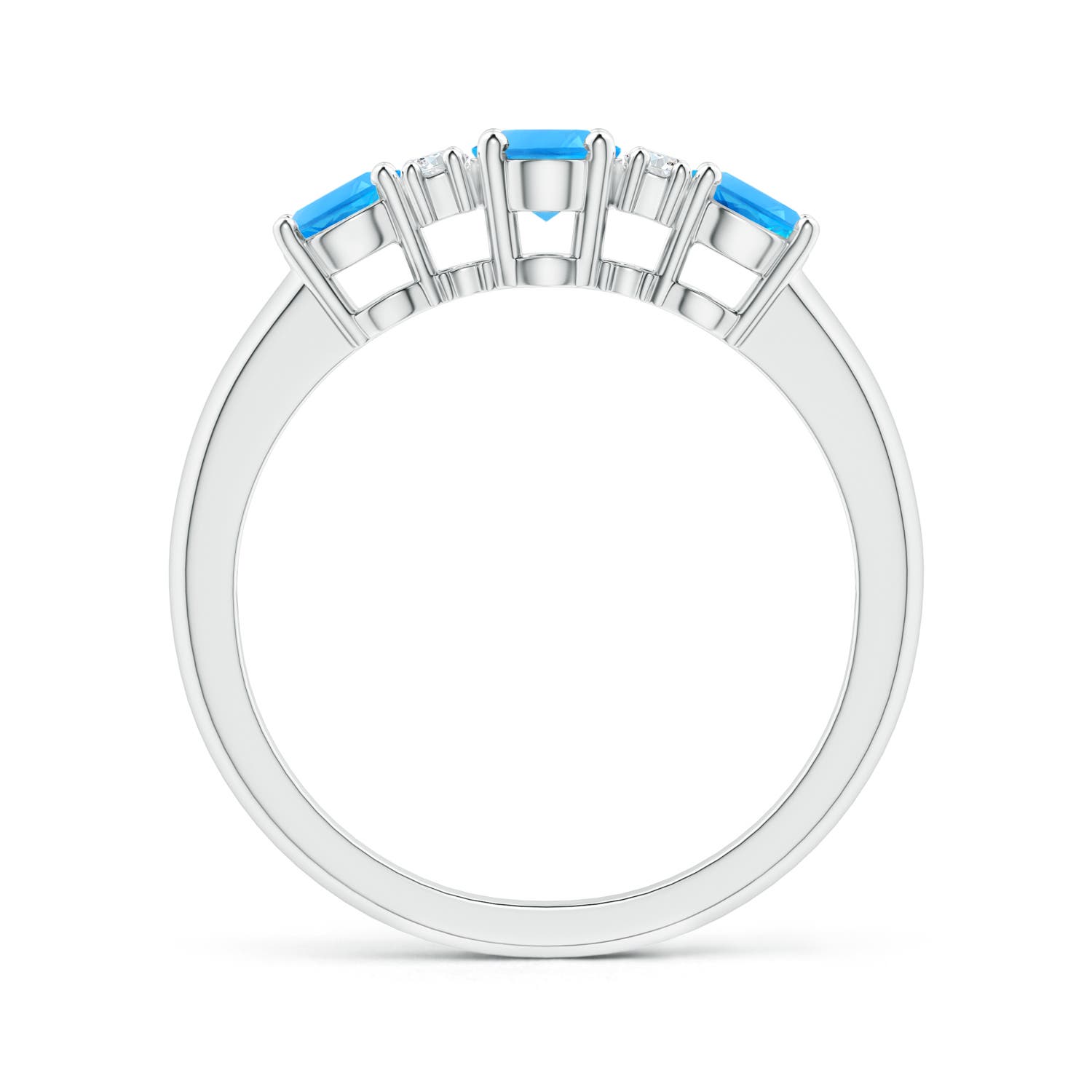 AAAA - Swiss Blue Topaz / 1.42 CT / 14 KT White Gold