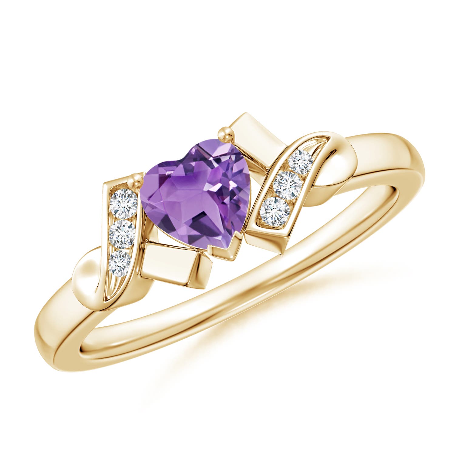 A - Amethyst / 0.41 CT / 14 KT Yellow Gold