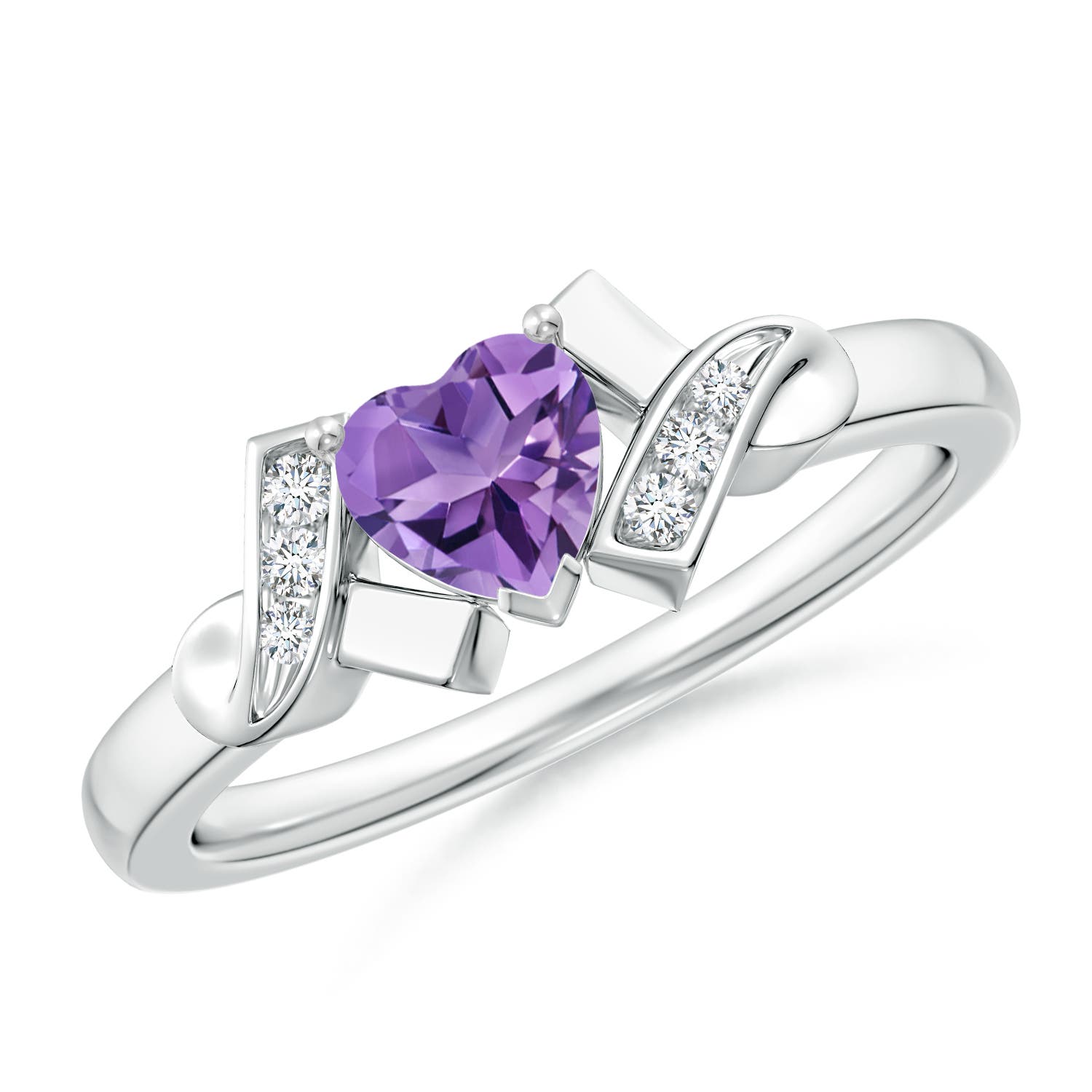 AA - Amethyst / 0.41 CT / 14 KT White Gold