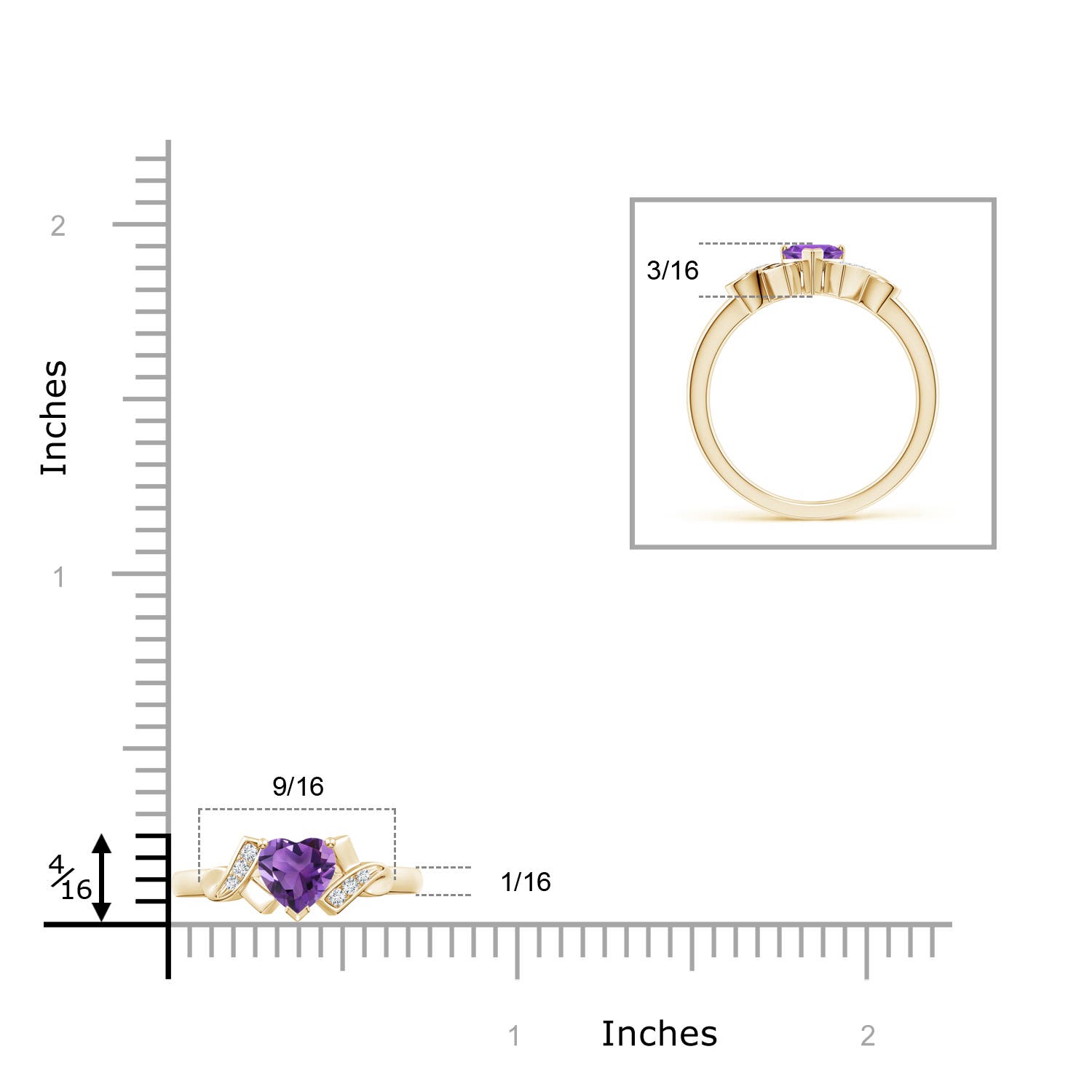 AAA - Amethyst / 0.41 CT / 14 KT Yellow Gold