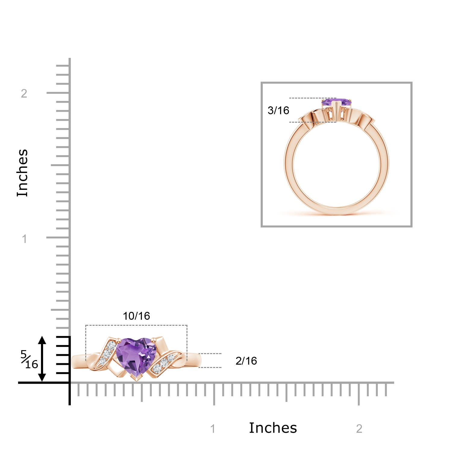 A - Amethyst / 0.76 CT / 14 KT Rose Gold