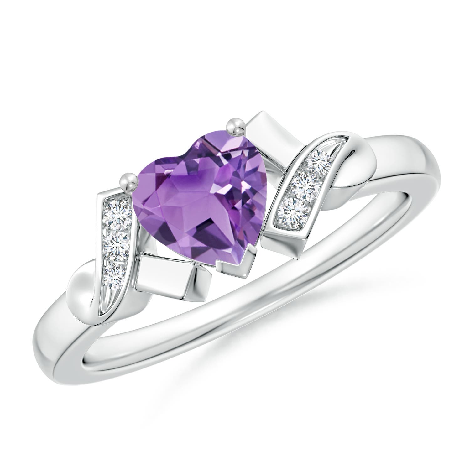 A - Amethyst / 0.76 CT / 14 KT White Gold