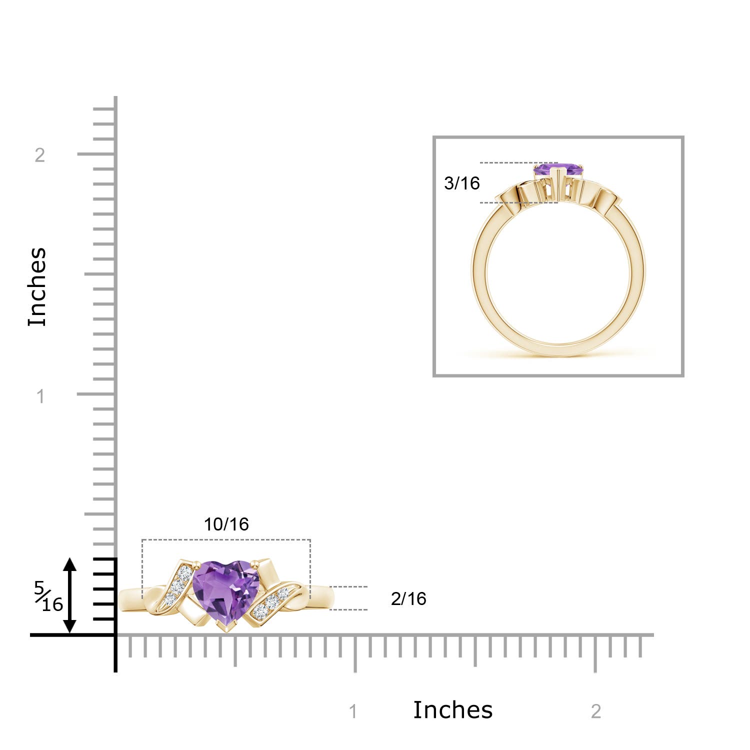 A - Amethyst / 0.76 CT / 14 KT Yellow Gold