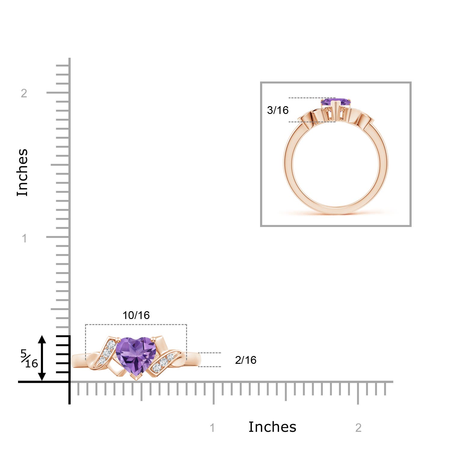 AA - Amethyst / 0.76 CT / 14 KT Rose Gold