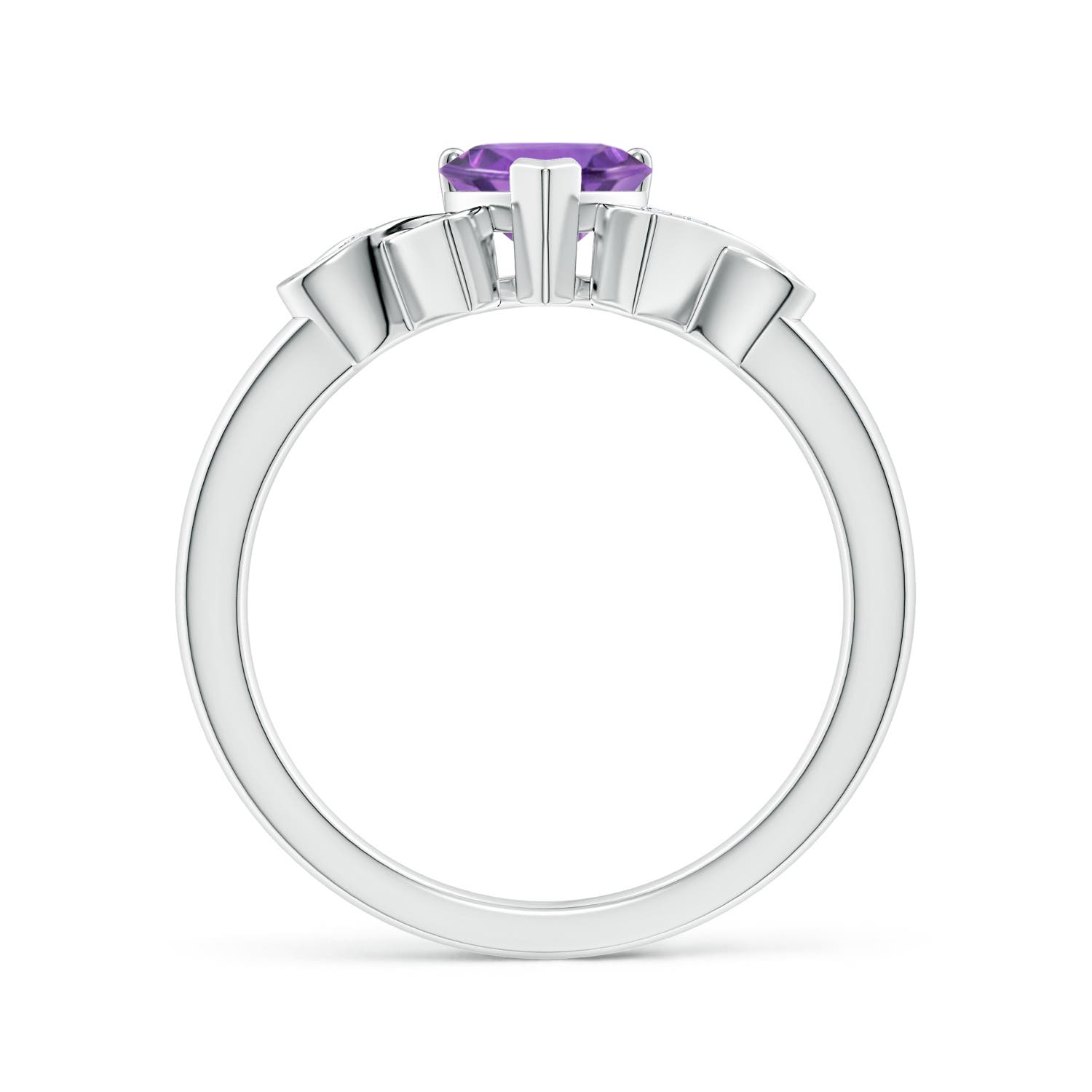 AA - Amethyst / 0.76 CT / 14 KT White Gold