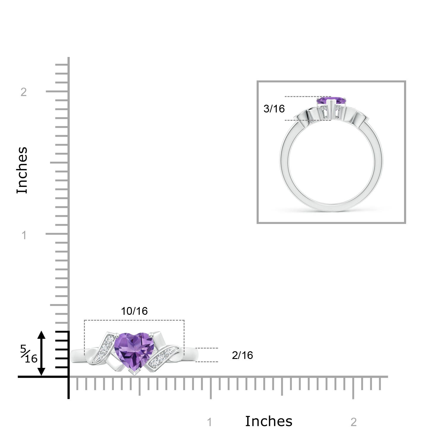 AA - Amethyst / 0.76 CT / 14 KT White Gold