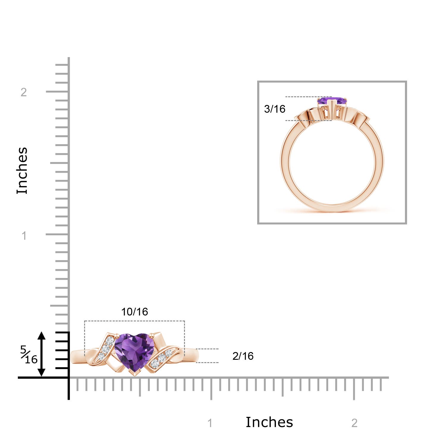AAA - Amethyst / 0.76 CT / 14 KT Rose Gold