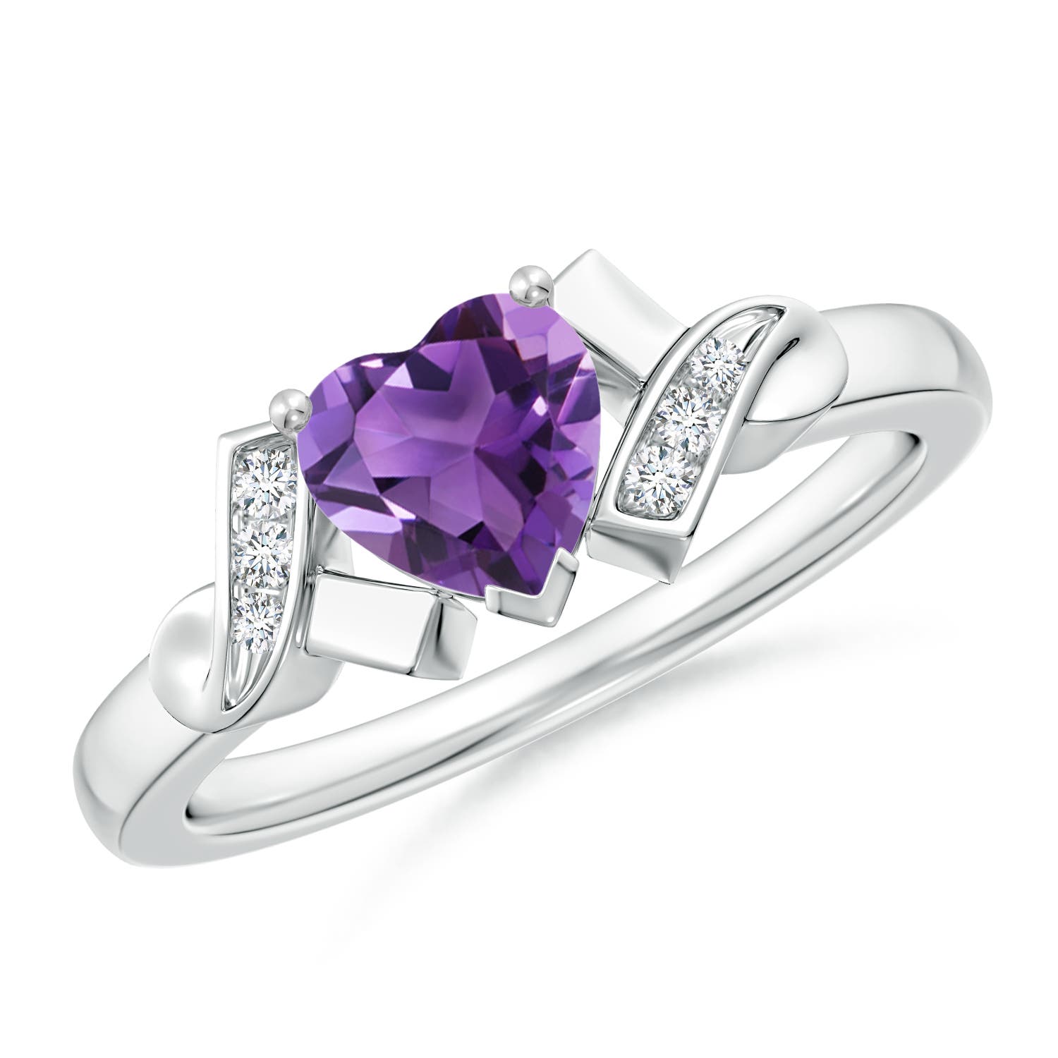 AAA - Amethyst / 0.76 CT / 14 KT White Gold