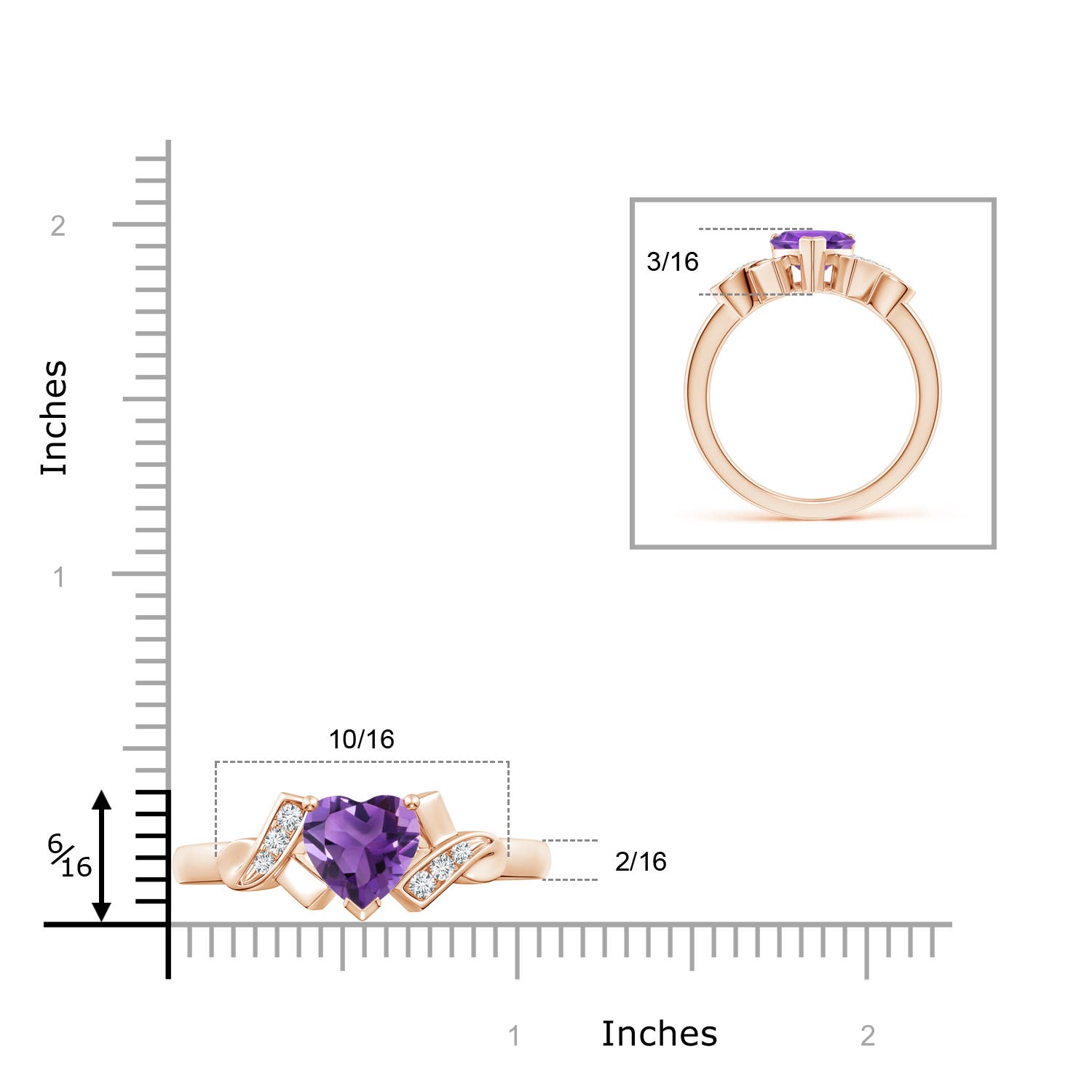 AAA - Amethyst / 1.17 CT / 14 KT Rose Gold