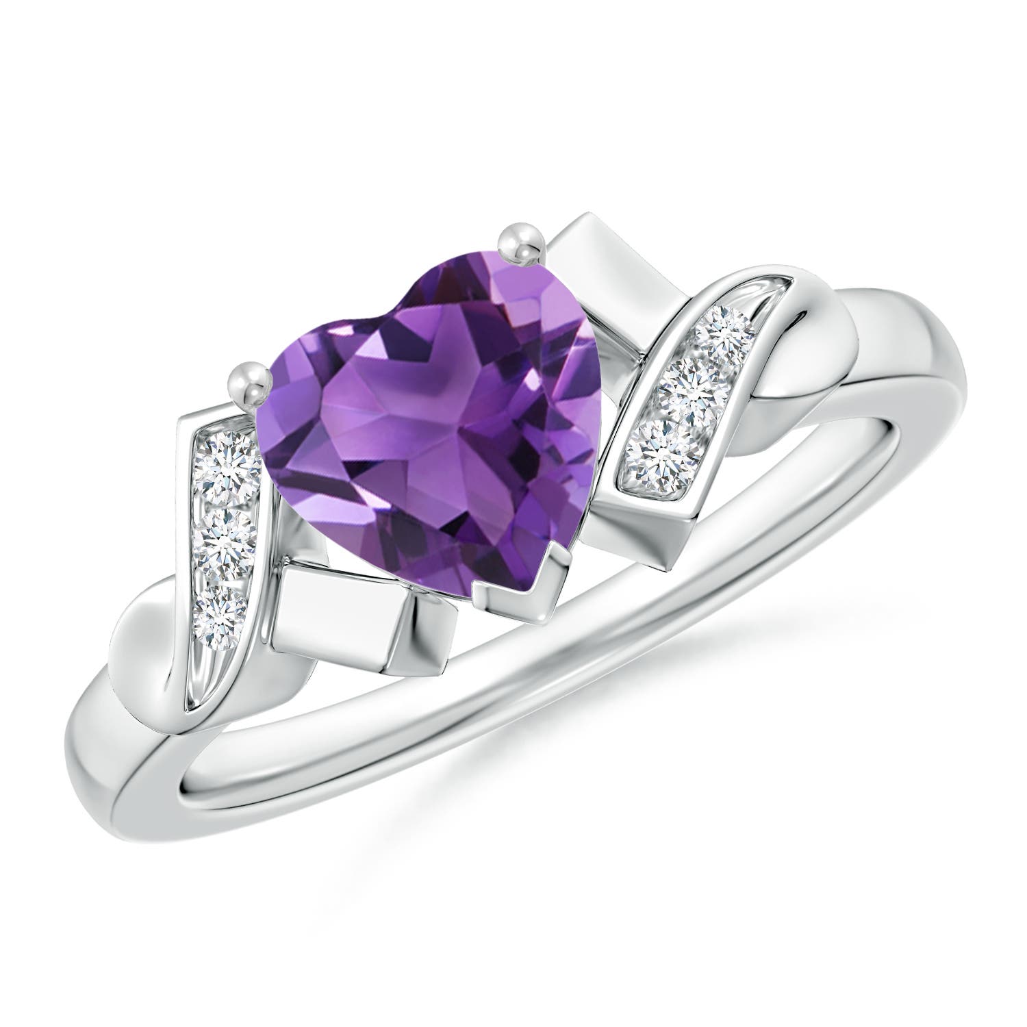 AAA - Amethyst / 1.17 CT / 14 KT White Gold