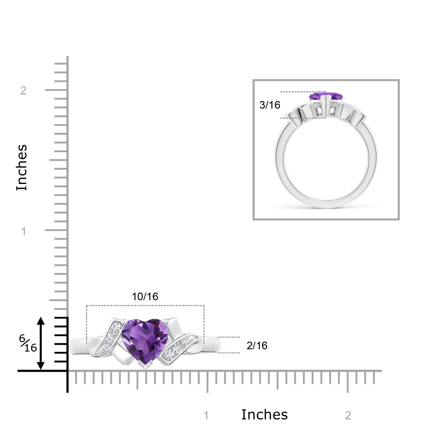 AAA - Amethyst / 1.17 CT / 14 KT White Gold