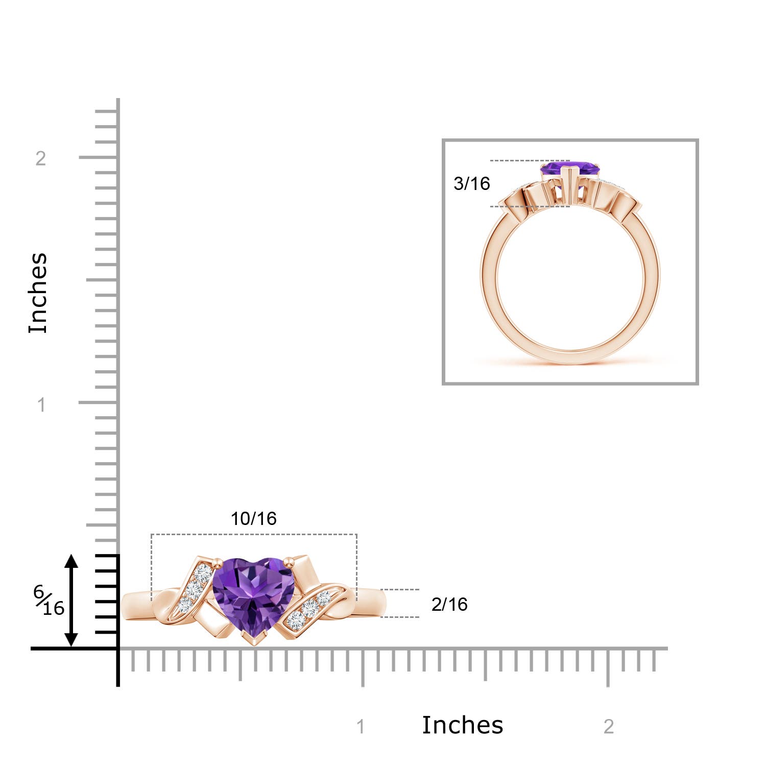 AAAA - Amethyst / 1.17 CT / 14 KT Rose Gold