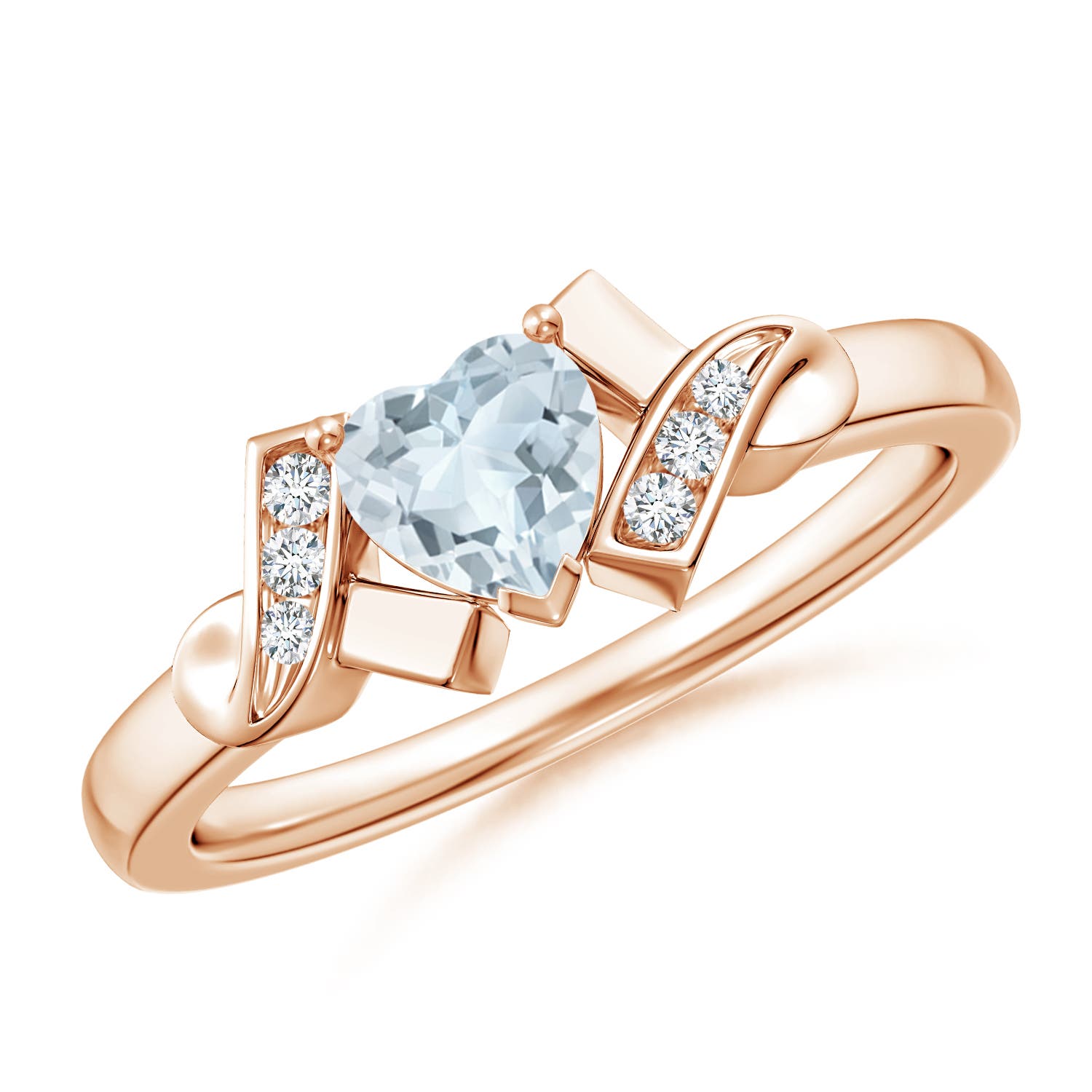 A - Aquamarine / 0.41 CT / 14 KT Rose Gold