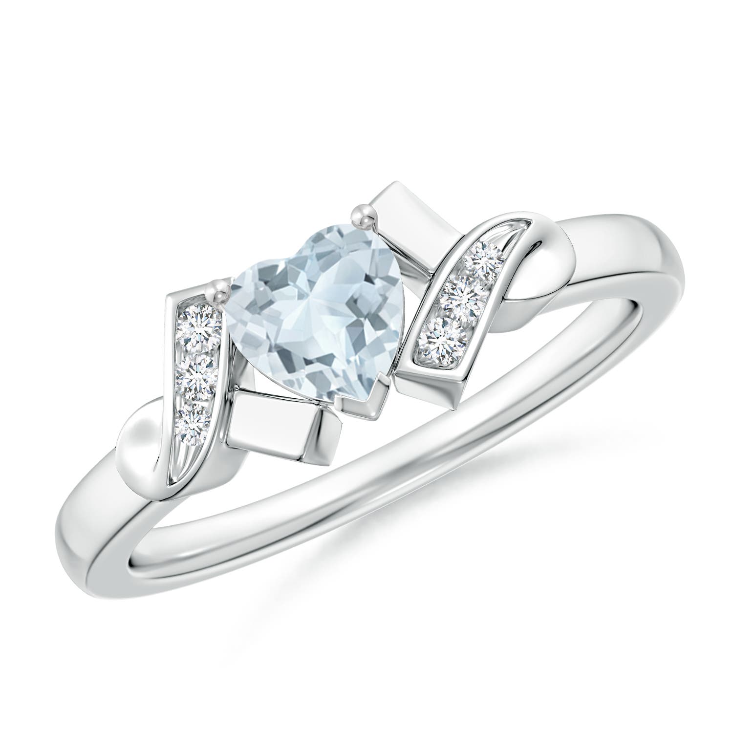 A - Aquamarine / 0.41 CT / 14 KT White Gold