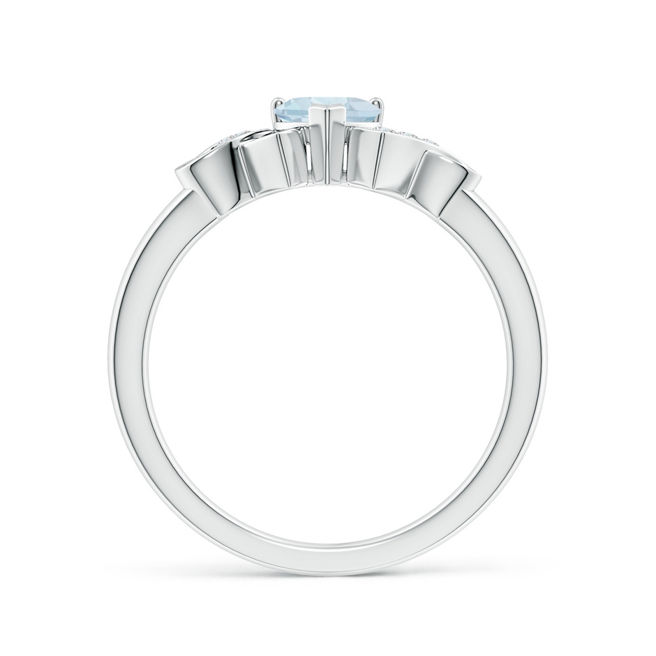 5mm A Solitaire Aquamarine Heart Ring with Diamond Accents in White Gold side-1