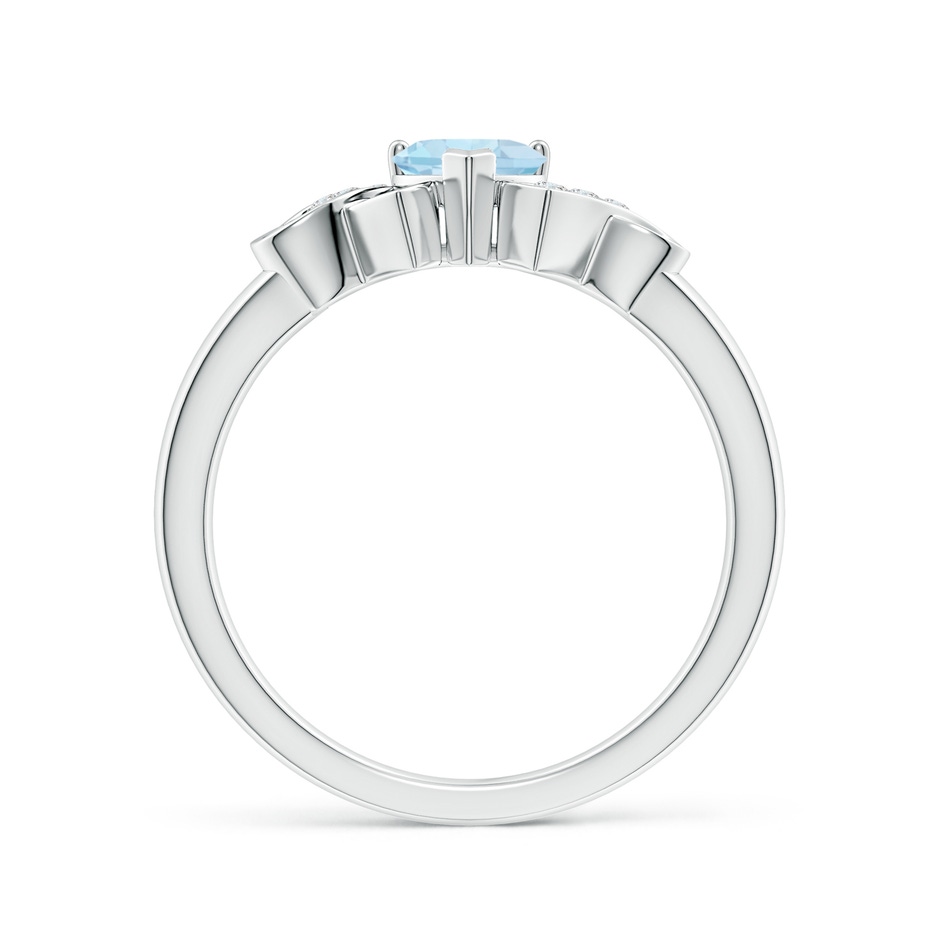 5mm AA Solitaire Aquamarine Heart Ring with Diamond Accents in P950 Platinum side-1
