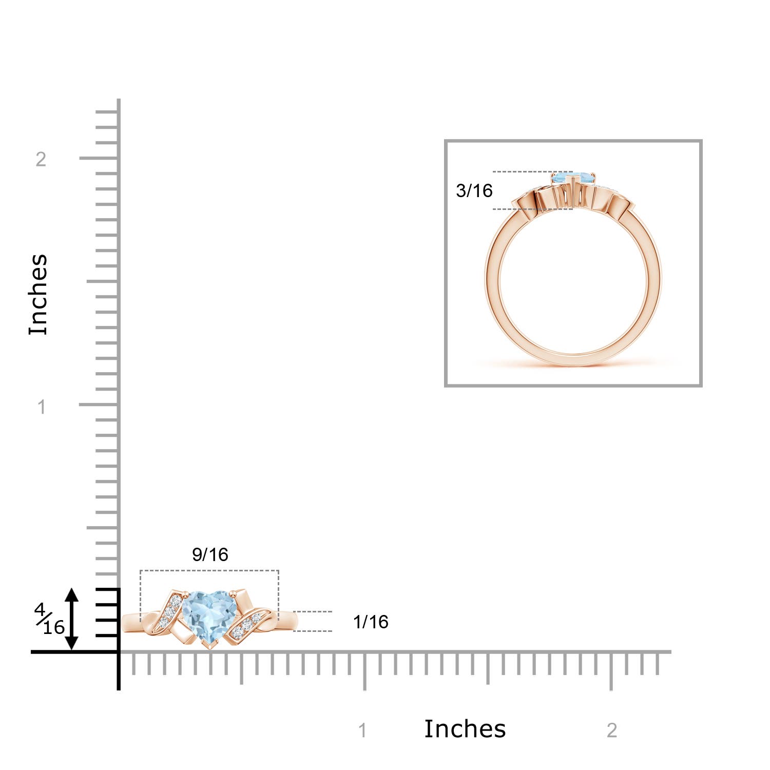 AA - Aquamarine / 0.41 CT / 14 KT Rose Gold