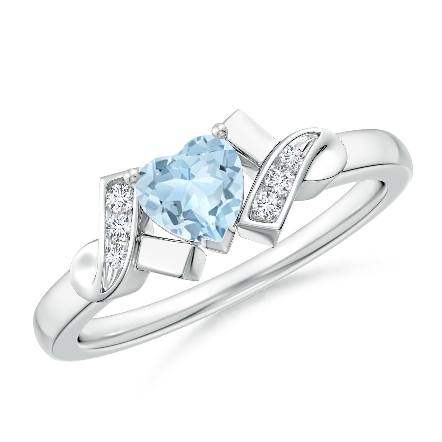 AA - Aquamarine / 0.41 CT / 14 KT White Gold