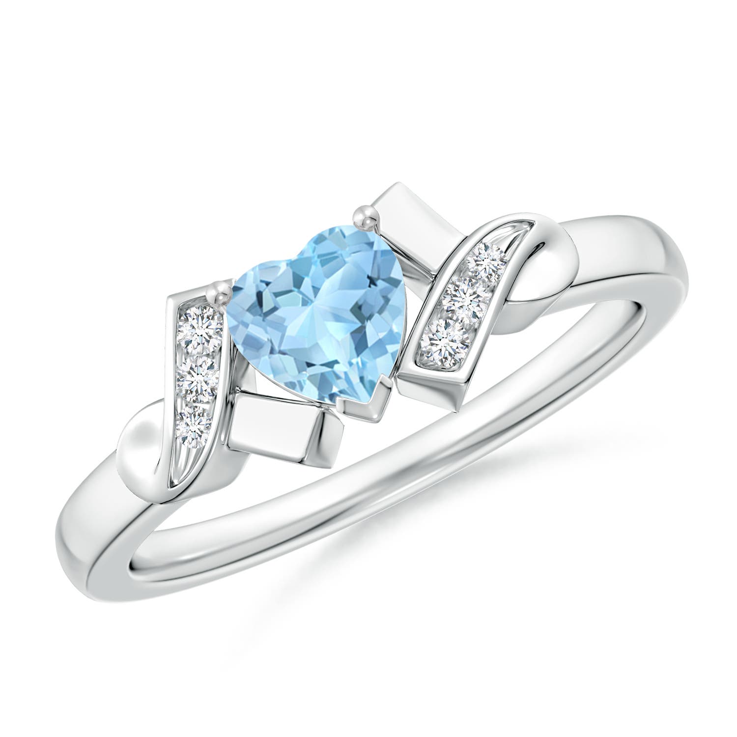 AAA - Aquamarine / 0.41 CT / 14 KT White Gold